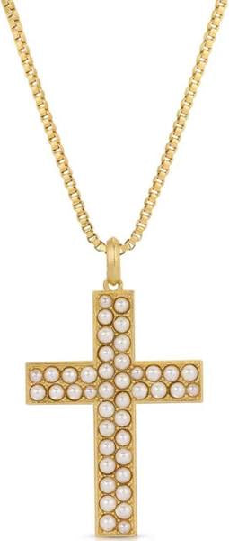 Joy Dravecky Elpis Pearl Cross Necklace JDSP24-N21 PRL