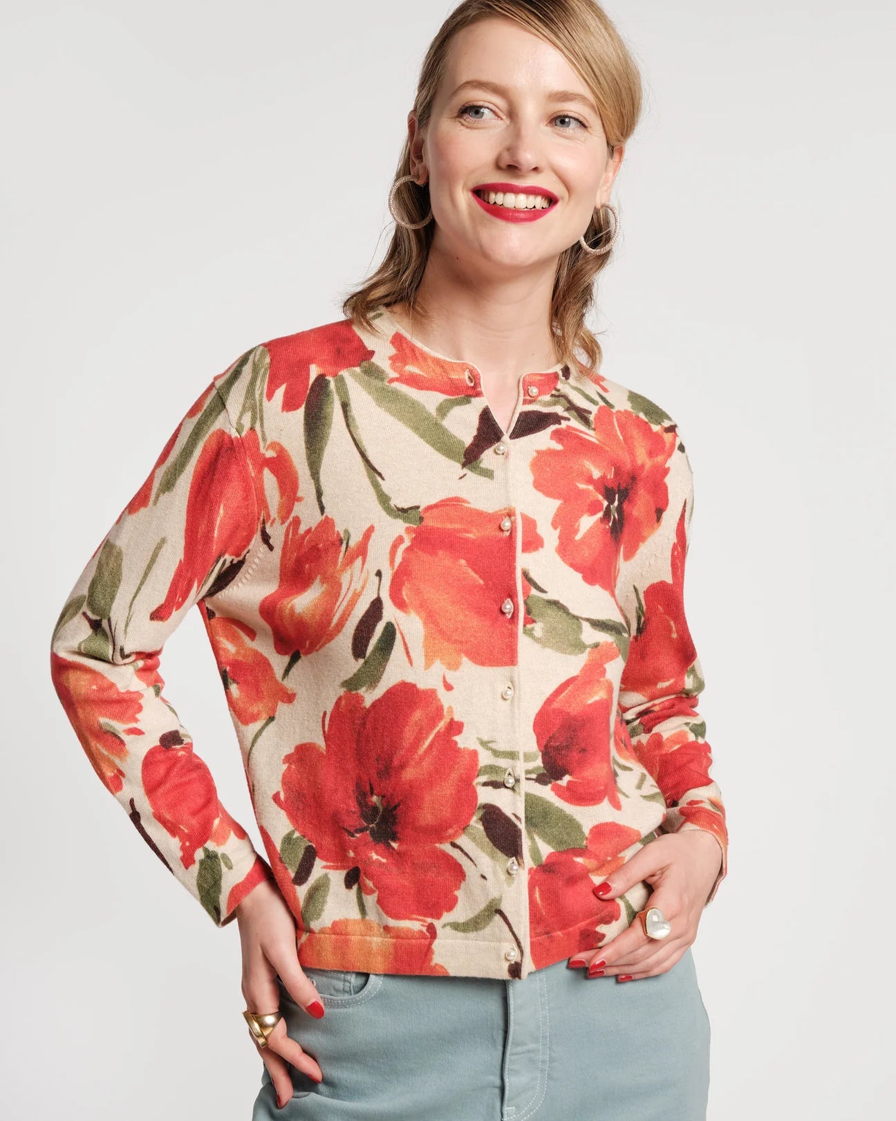 Frances Valentine Darling Cardigan - French Tulip