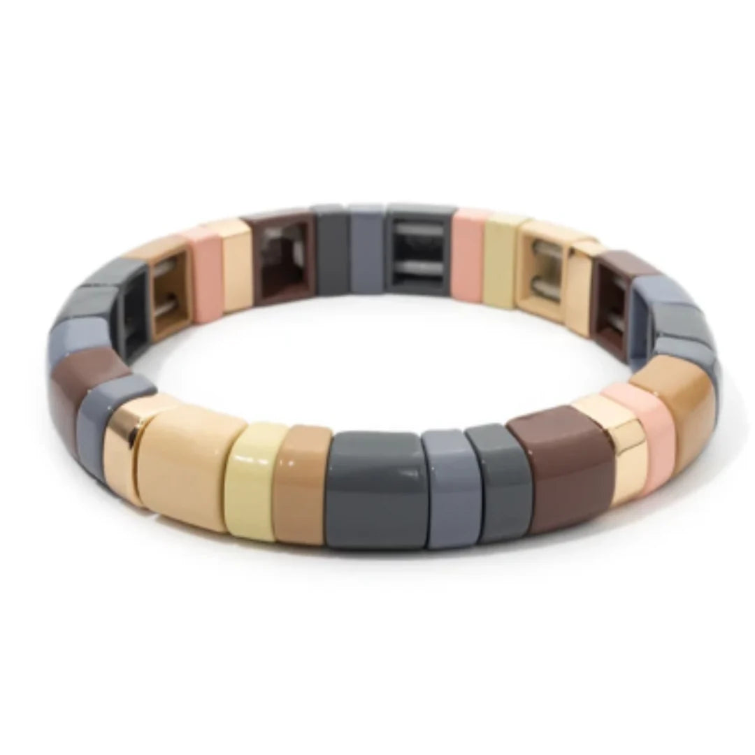 Sugar Malibu Assorted Colorful Tile Bracelets in Fall Color Hues!