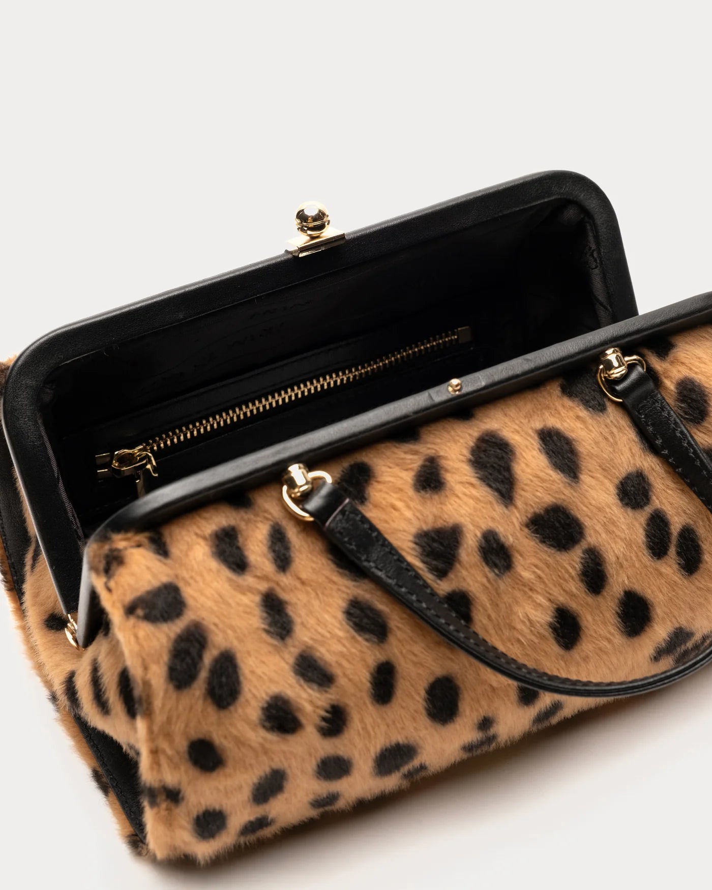 Frances Valentine Petite Michelle Handbag Cheetah Faux Fur
