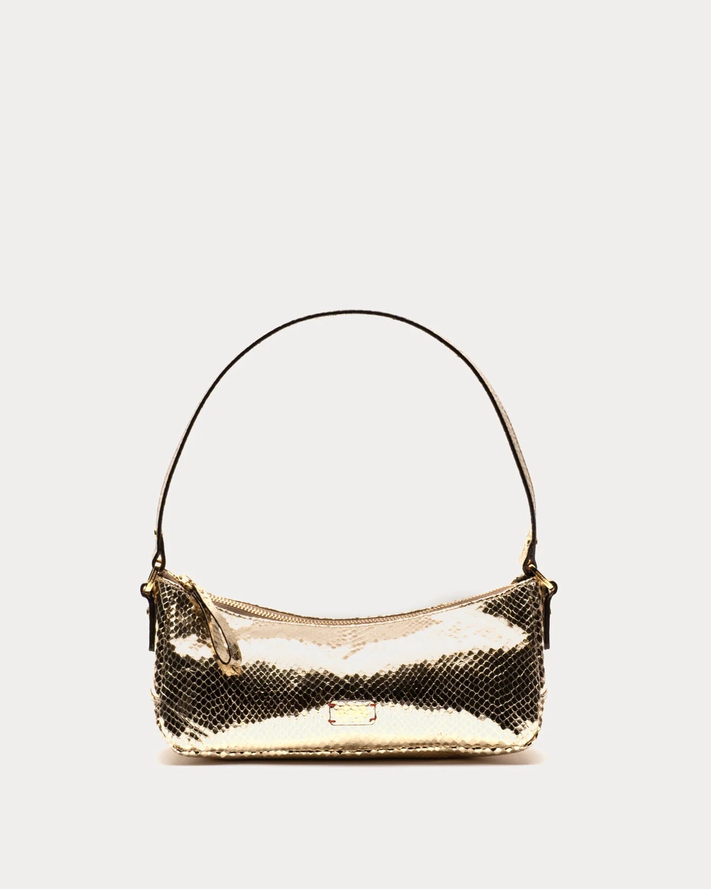 Frances Valentine Mia Metallic Snake Leather Shoulder Bag Gold OS