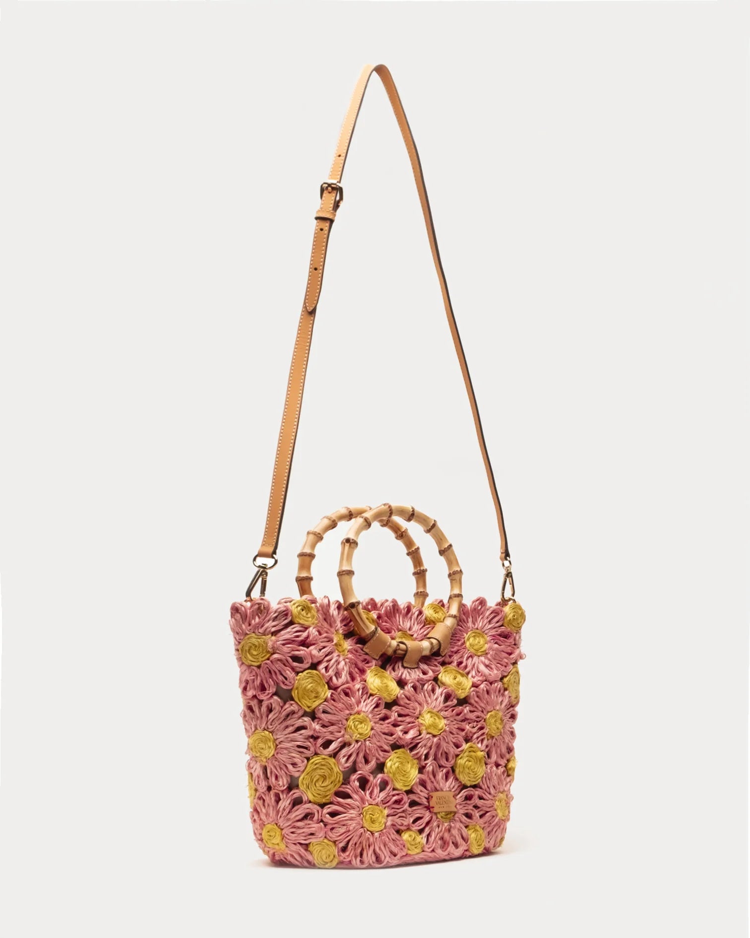 Frances Valentine Flora Tote With Bamboo Handle