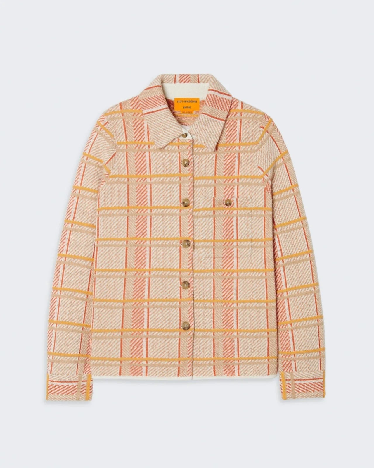 Guest In Residence Dylan Plaid Shirt in Cashmere Cream W13010JM