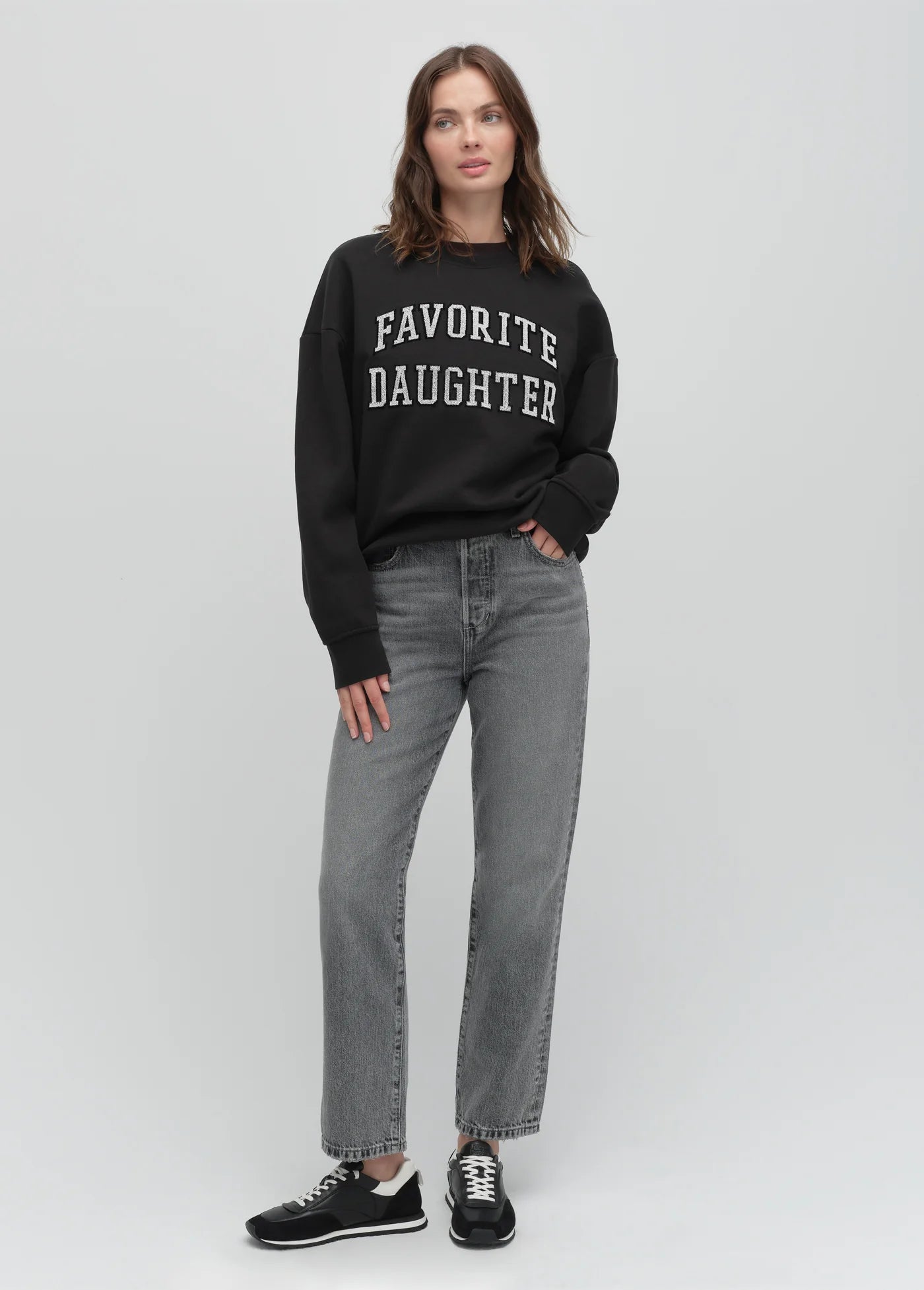 Favorite Daughter Collegiate Sweatshirt in Black Velvet