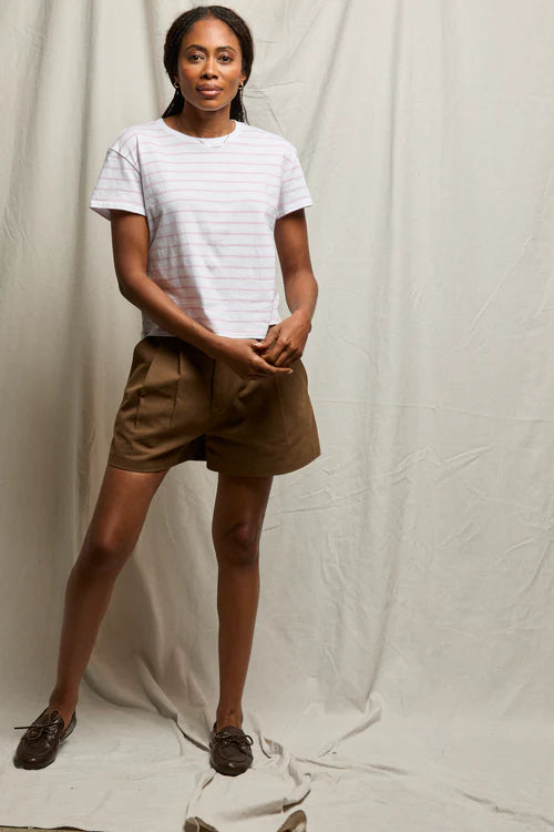 Perfect White Tee Everett Jersey Striped Short Sleeve Tee