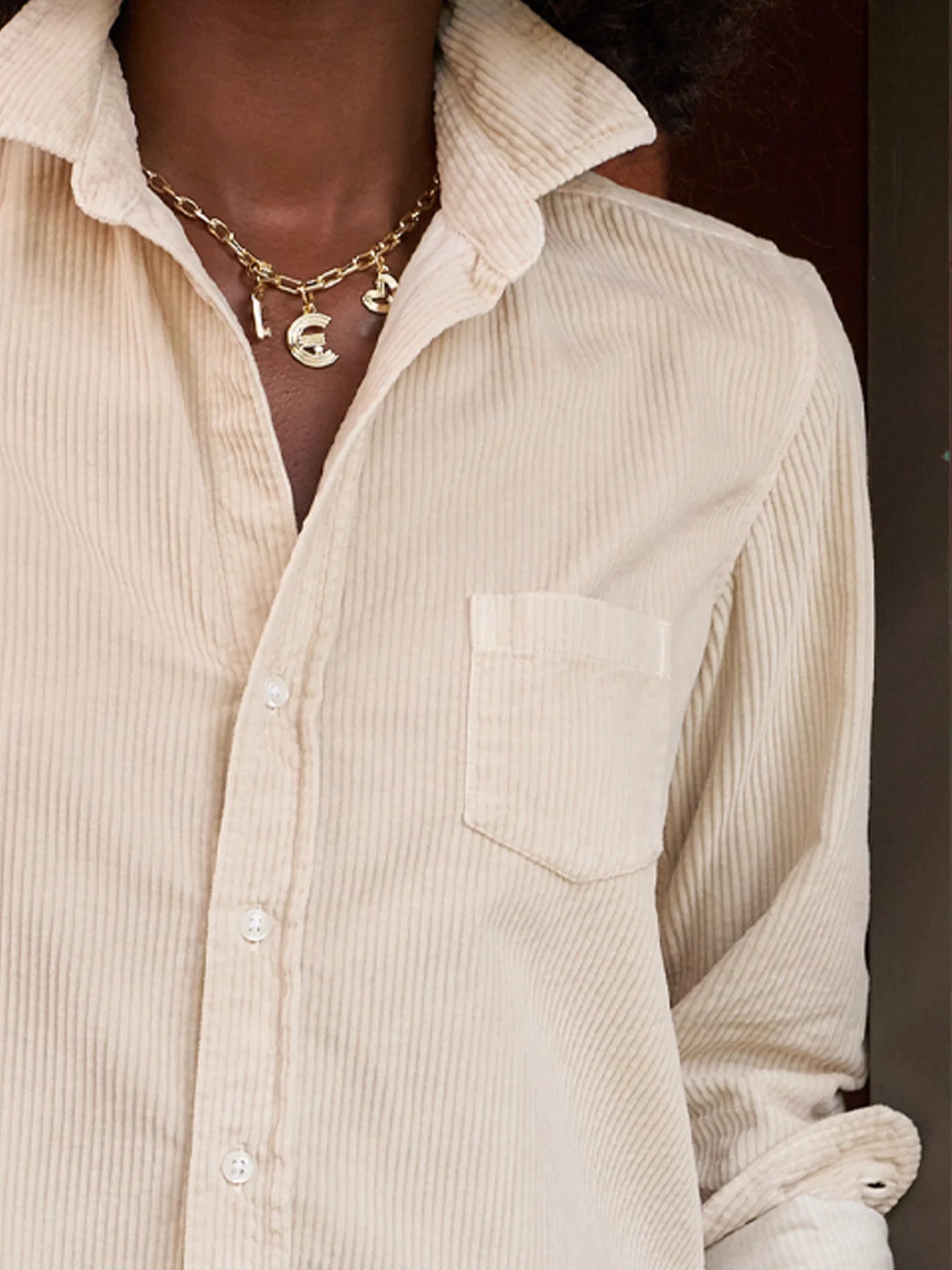 Frank & Eileen Barry Corduroy Tailored Button-Up Shirt