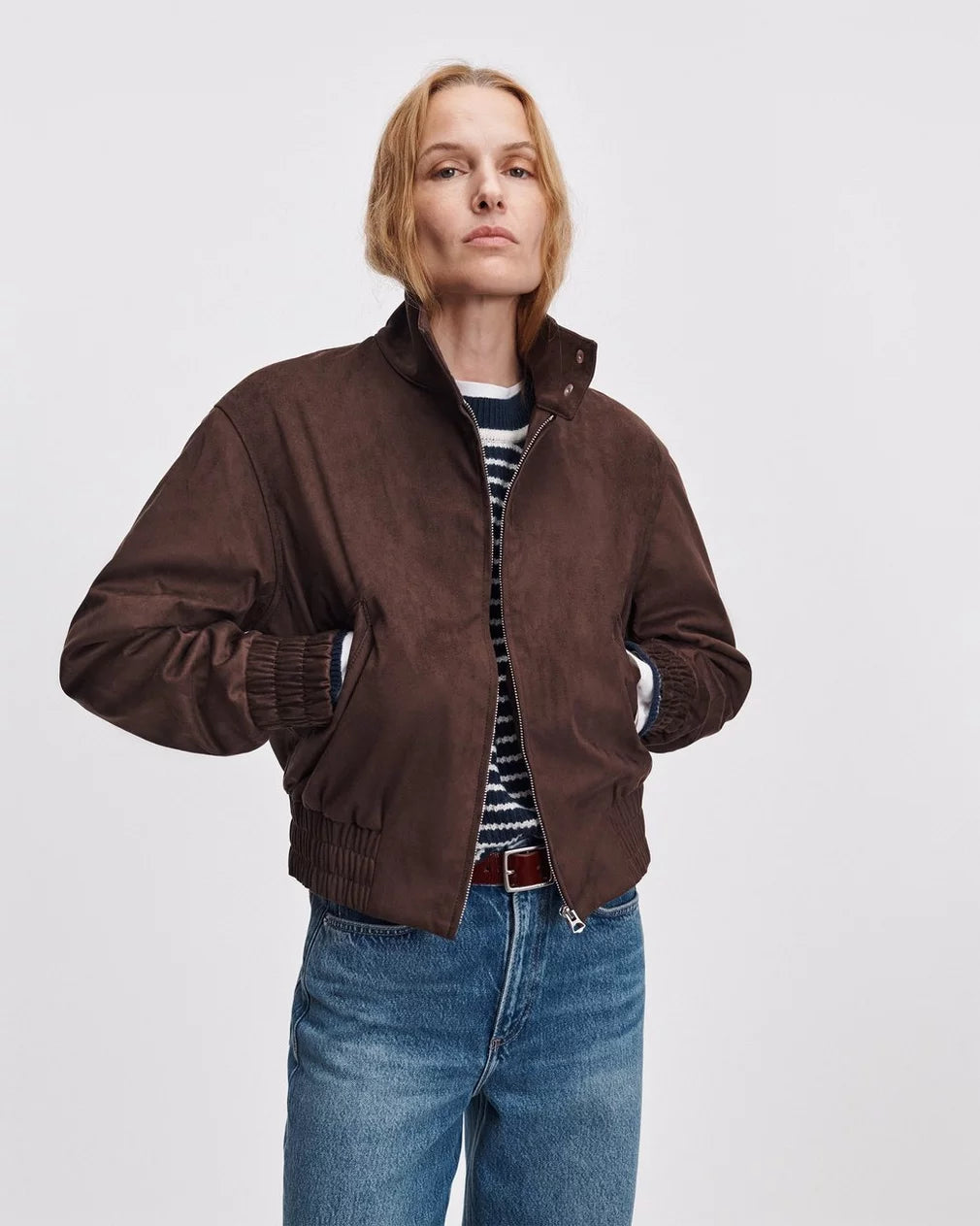 Rag & Bone Faux Suede Eliza Bomber