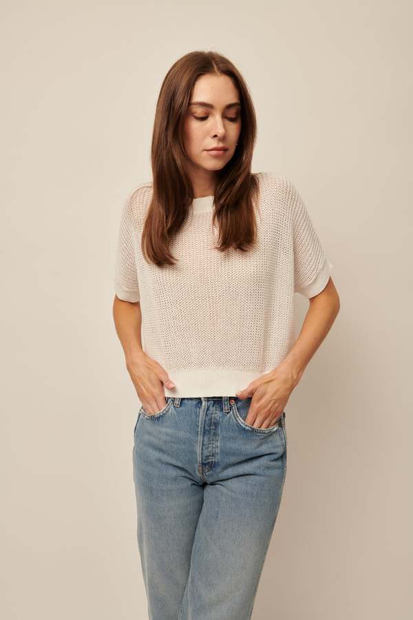 Line the Label Emersyn Short Sleeve Sweater