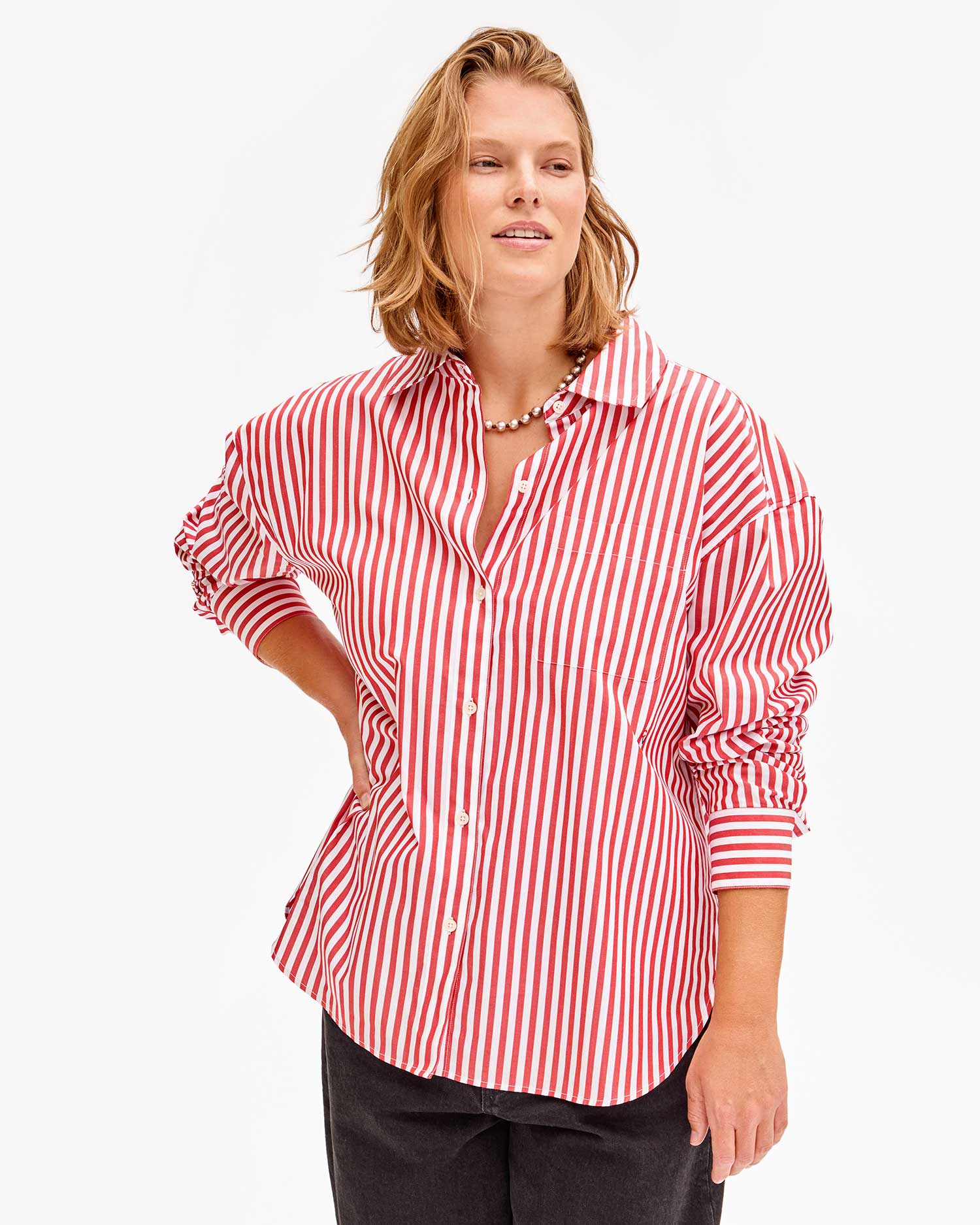 Clare V. Emilette Oversized Shirt AP-TP-BL-100066