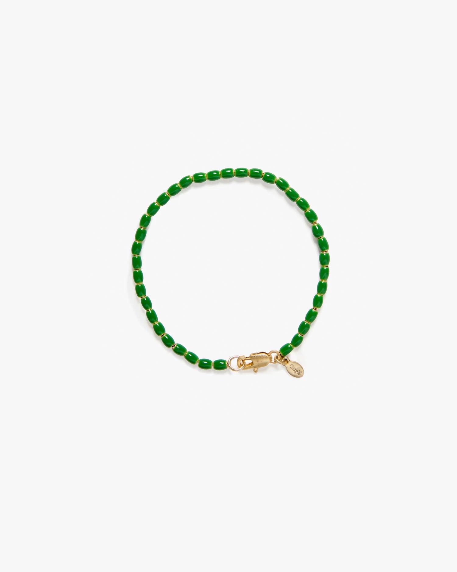 Clare V. Enamel Barrel Chain Bracelet CVJ1000507-EMRLD-OS