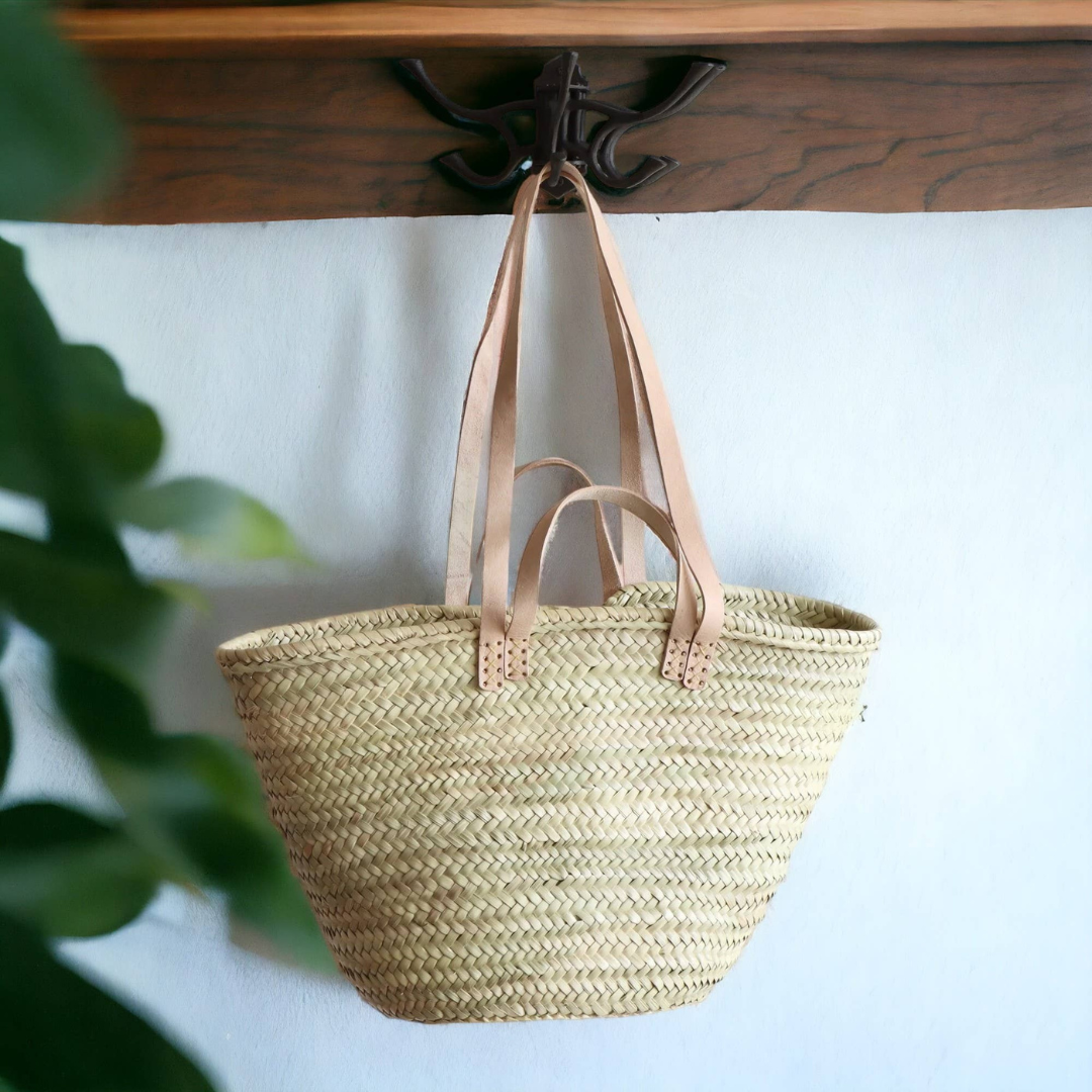 French Market Bags Shoulder Bag with Natural Leather Handles #4