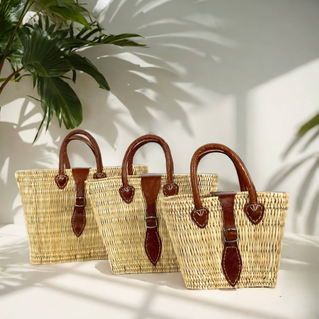 French Market Bags Reed Basket with Buckle  #12