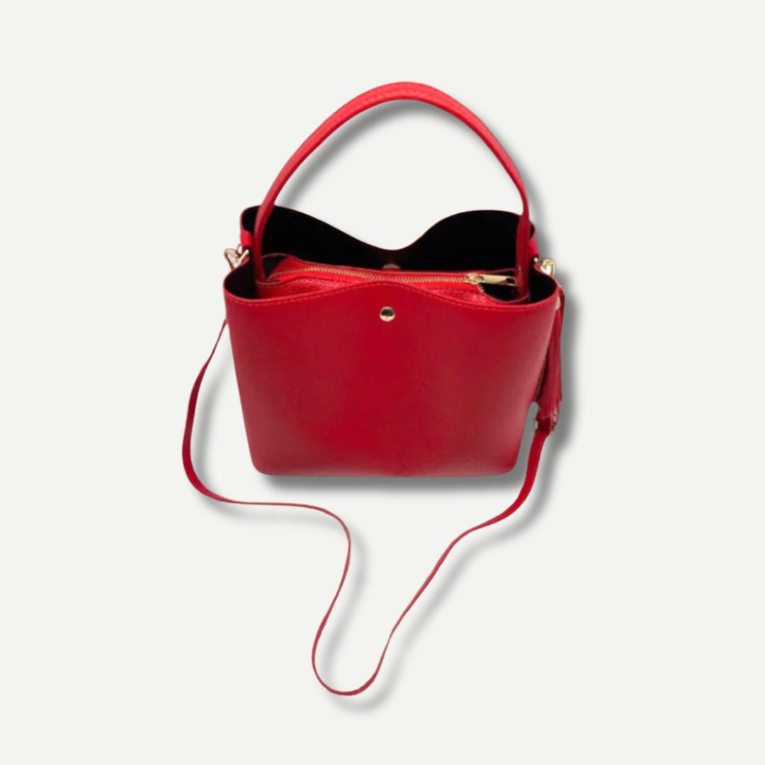 Italian Leather Collection The Eloise Grained Leather Bucket Bag