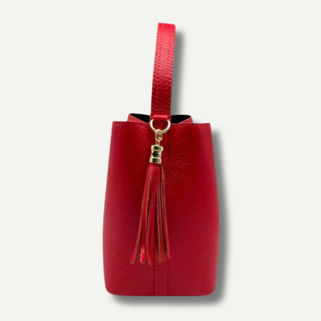 Italian Leather Collection The Eloise Grained Leather Bucket Bag