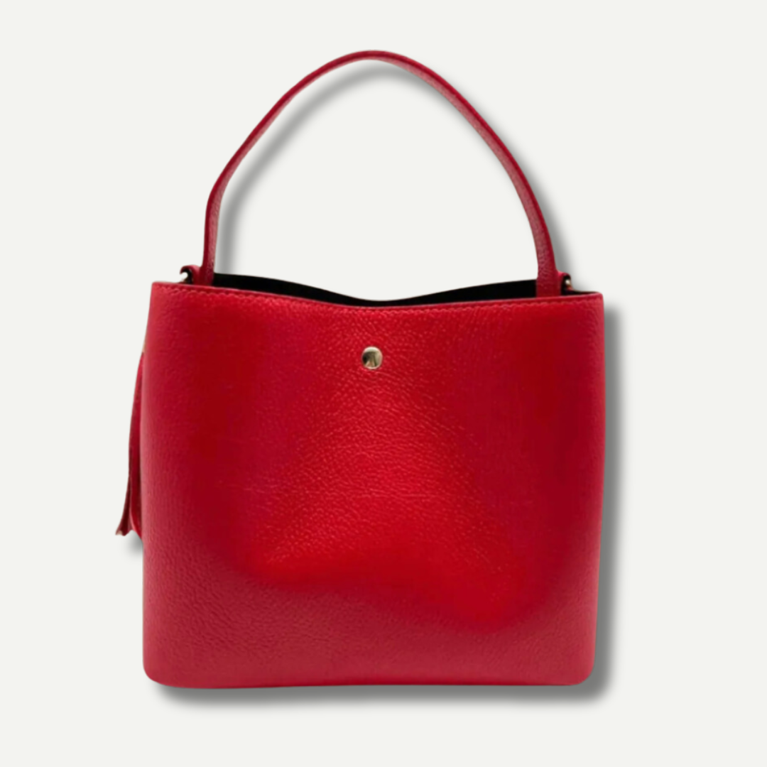 Italian Leather Collection The Eloise Grained Leather Bucket Bag