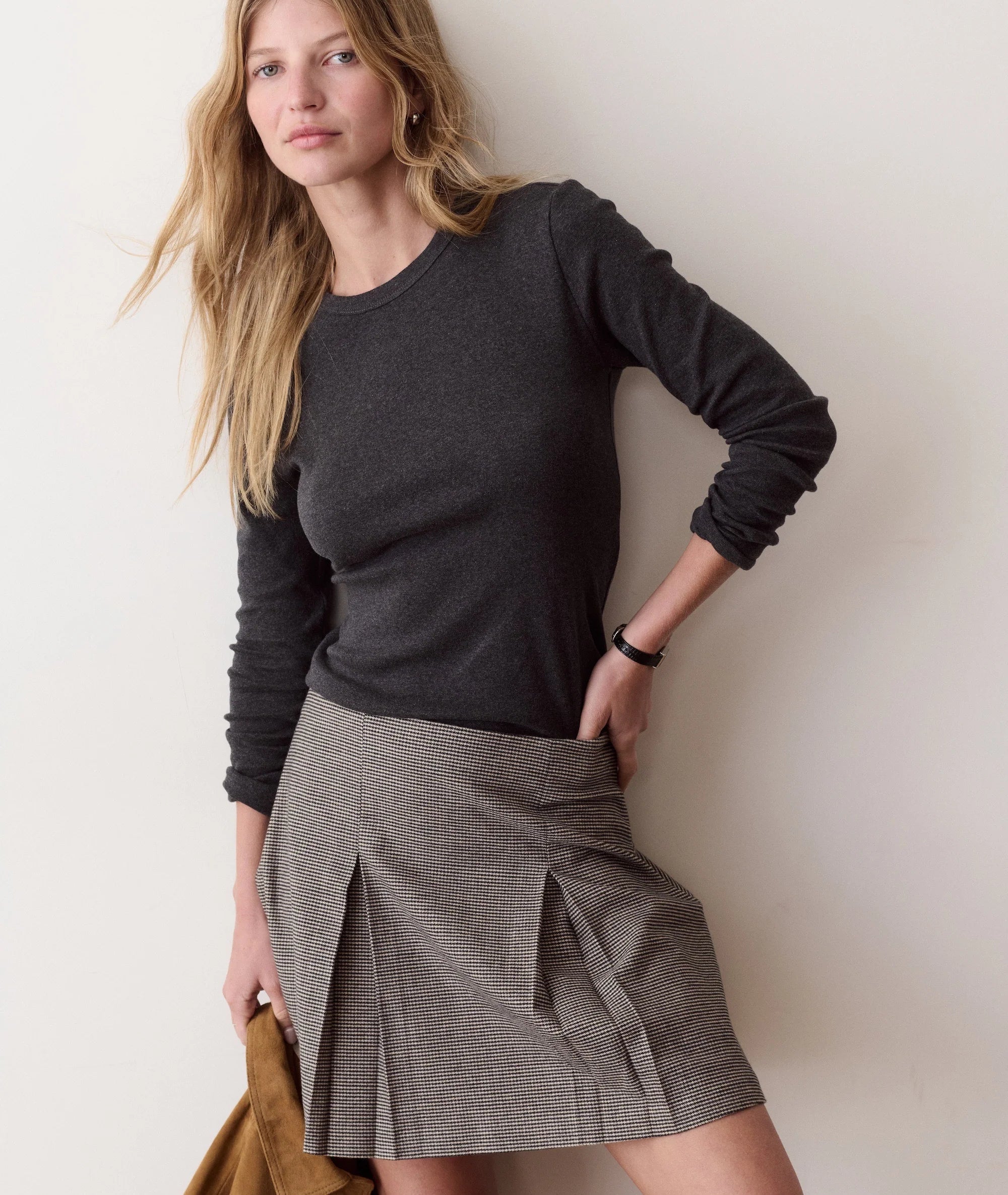 Marine Layer Mini Rib Long Sleeve Crew Tee