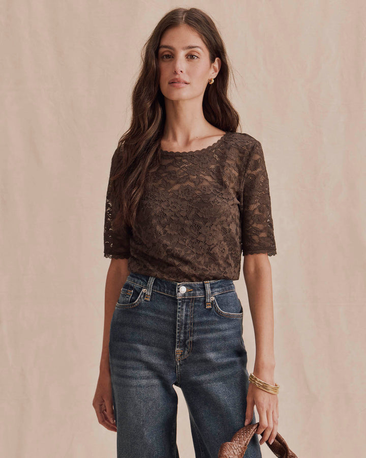 Splendid Skyler Stretch Lace Top RF6K330