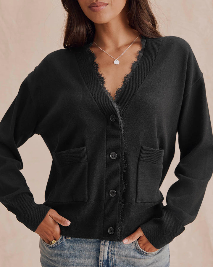 Splendid Georgie Lace Trim Cardi RF6K800