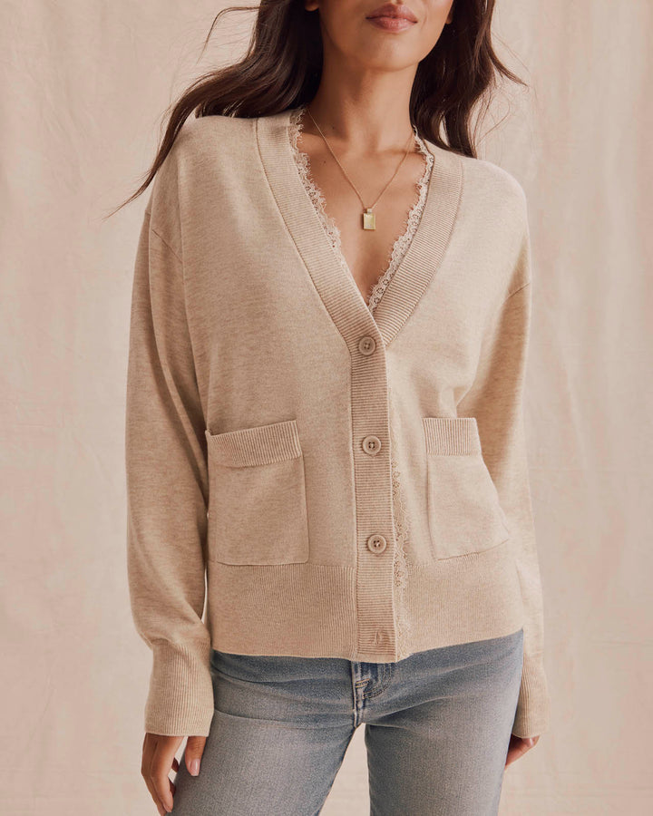 Splendid Georgie Lace Trim Cardi RF6K800