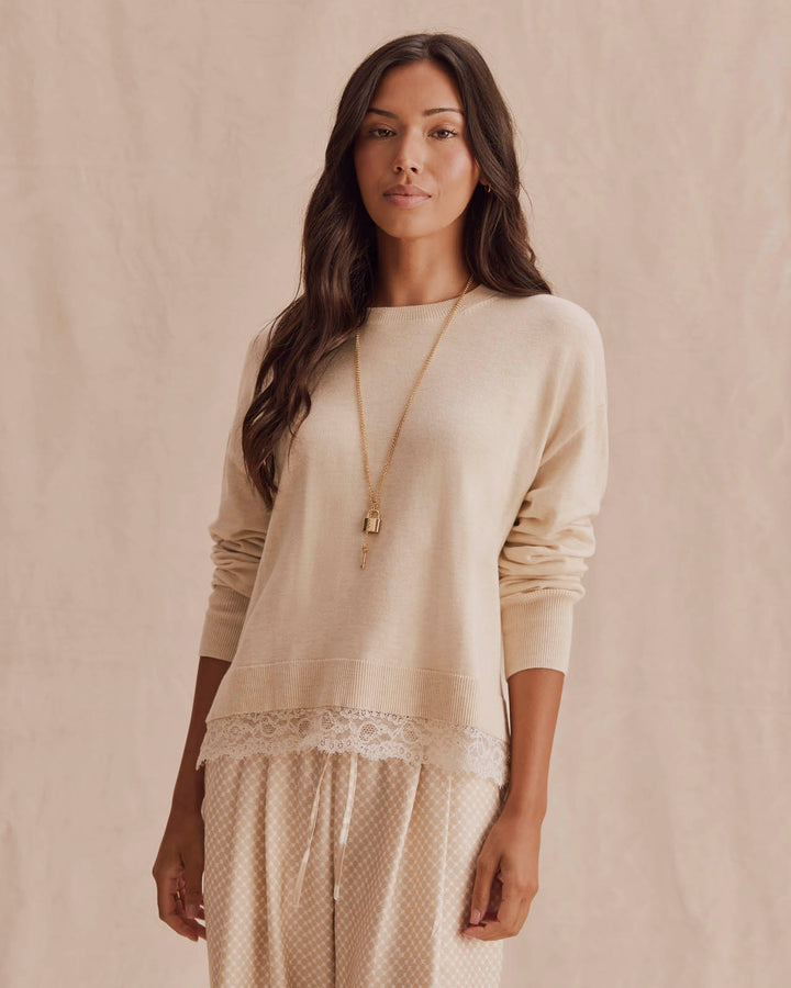 Splendid Georgie Lace Trim Pullover RF6S380