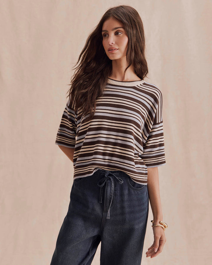 Splendid Georgie Short Sleeve Stripe Sweater RF6S612