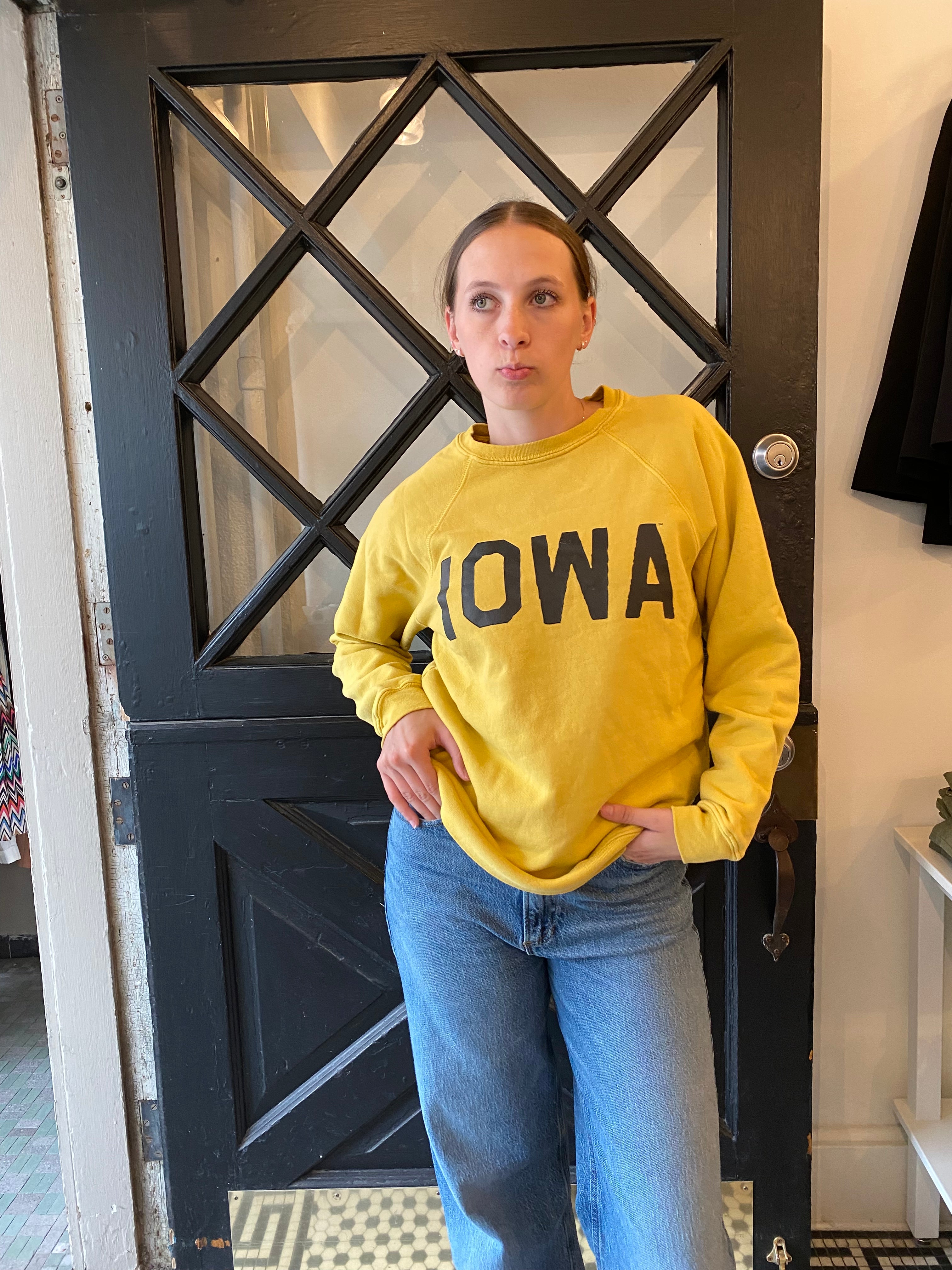 Retro Brand Vintage Iowa Full Length Collegiate Sweatshirt