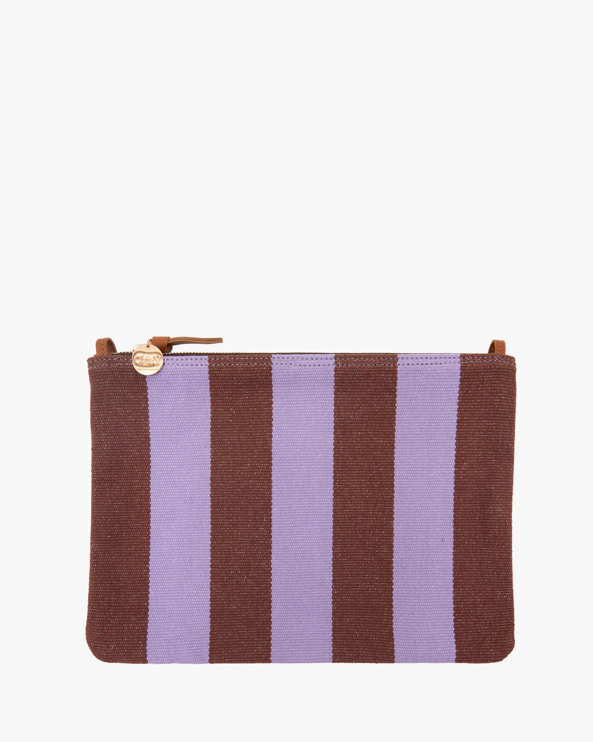 Clare V. Flat Clutch w/ Tabs-Canvas Stripe CVS1001194-JCHZN