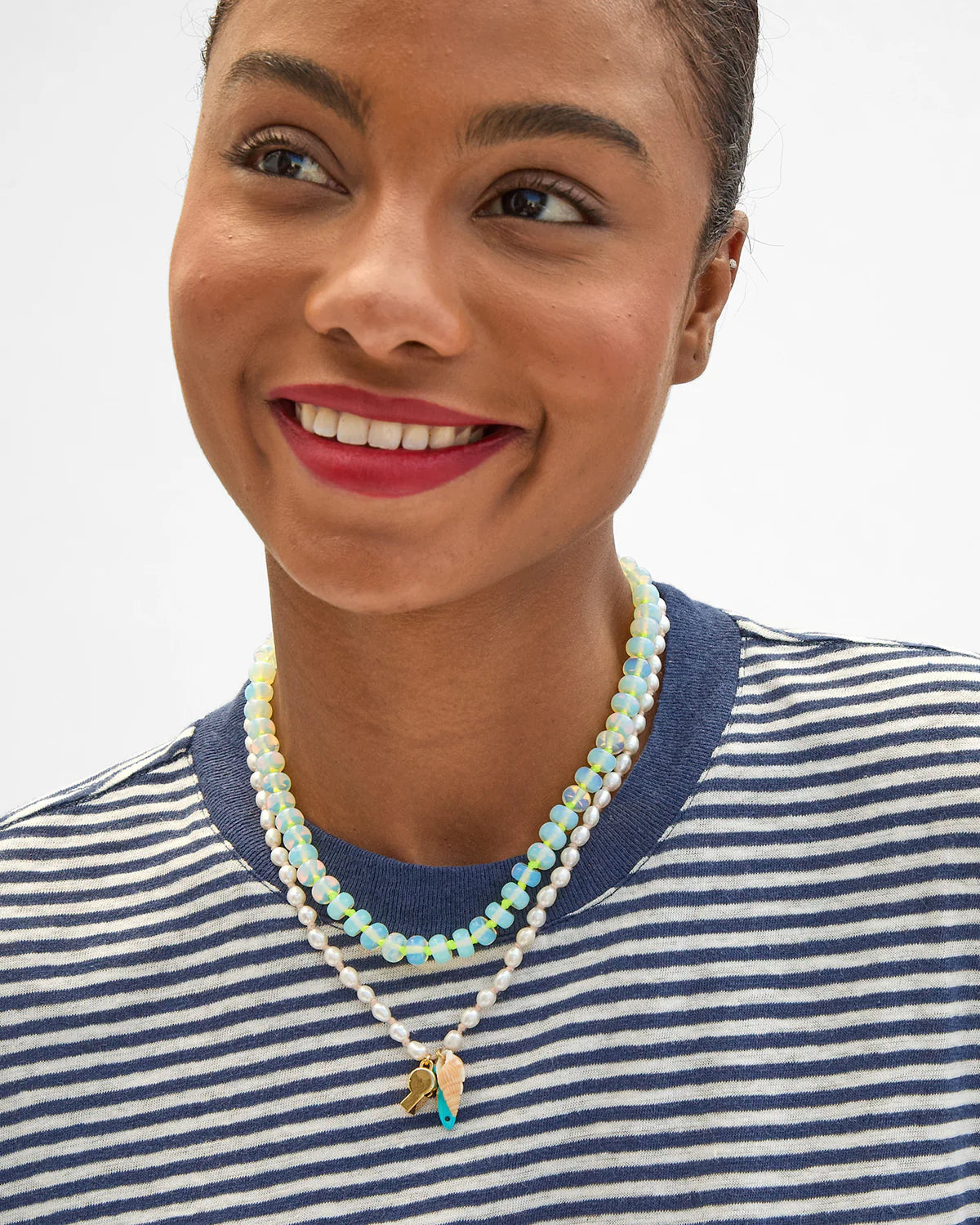 Clare V. Freshwater Pearl Charm Necklace CVJ1000811