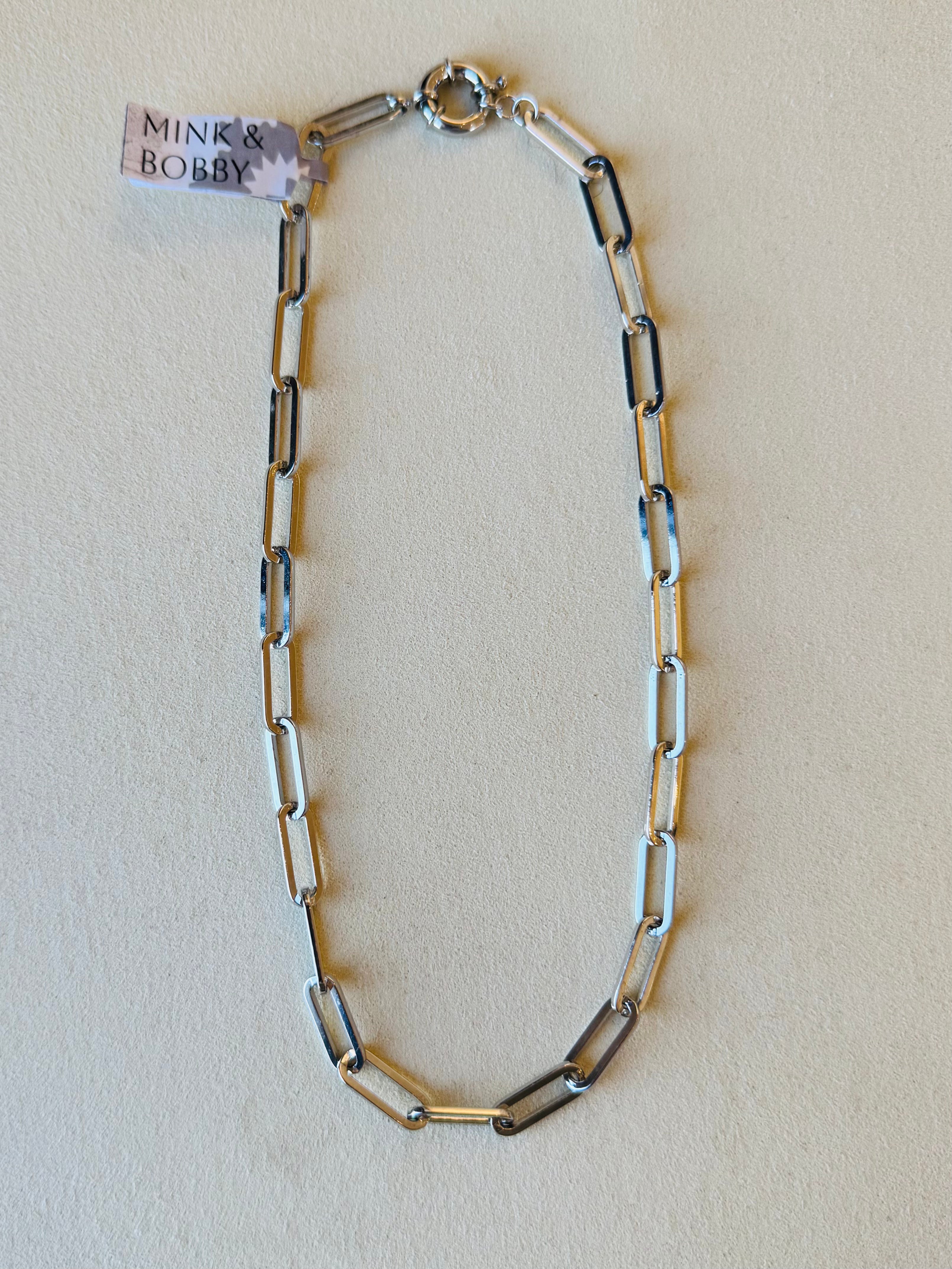 Mink & Bobby Silver Chain Necklace