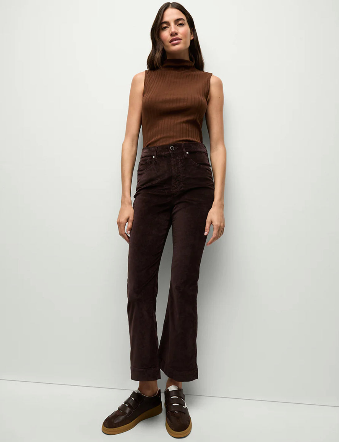 Veronica Beard Carson Velvet Kick-Flare Pant