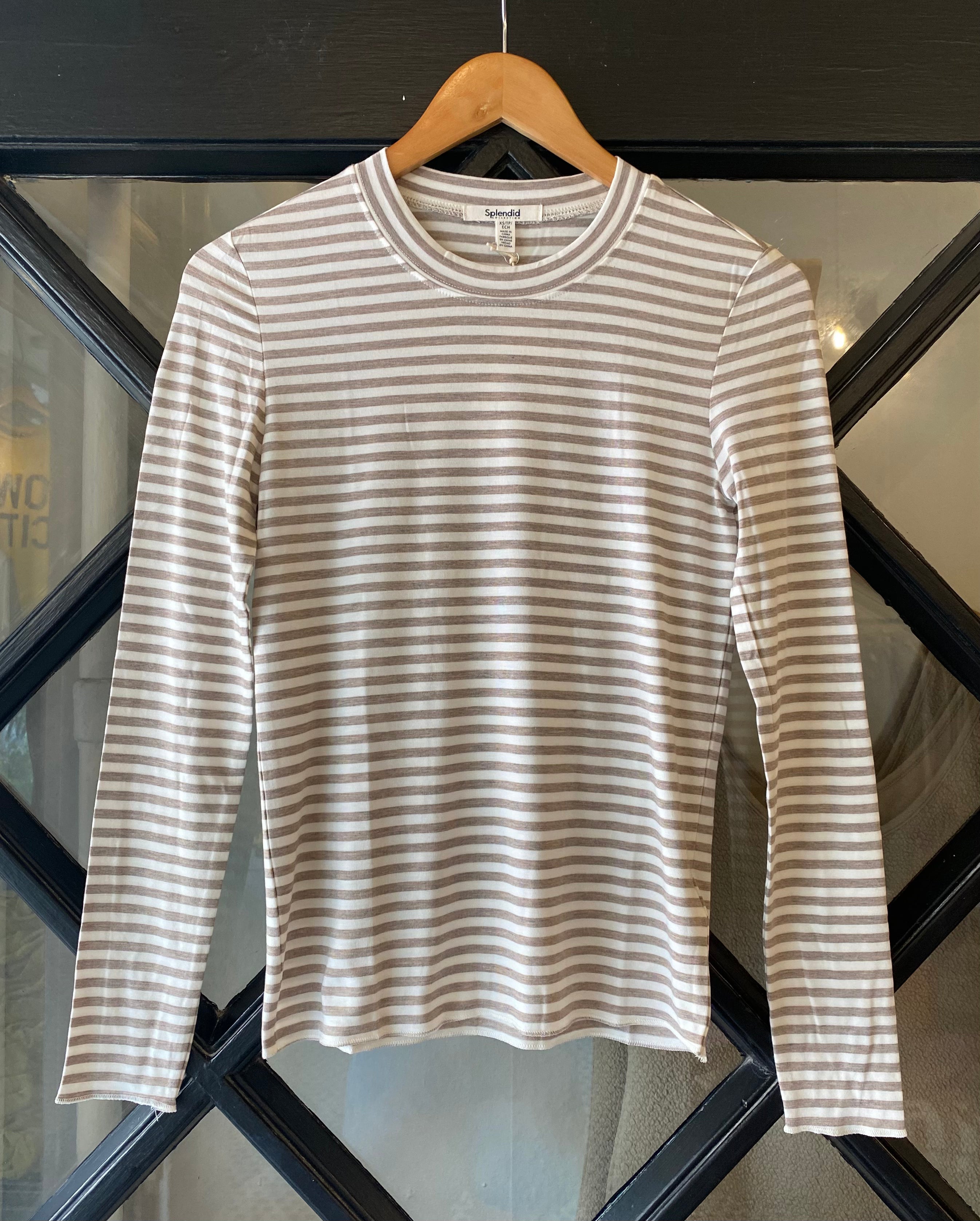 Splendid Bamboo Long Sleeve Striped Tee RF3K541