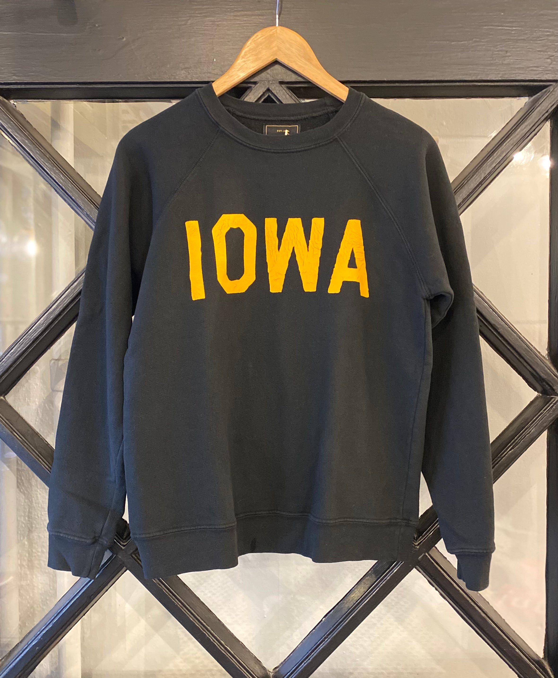 Retired Retro Brand Vintage Iowa Full Length Collegiate Sweatshirt - Crinkle Lettering