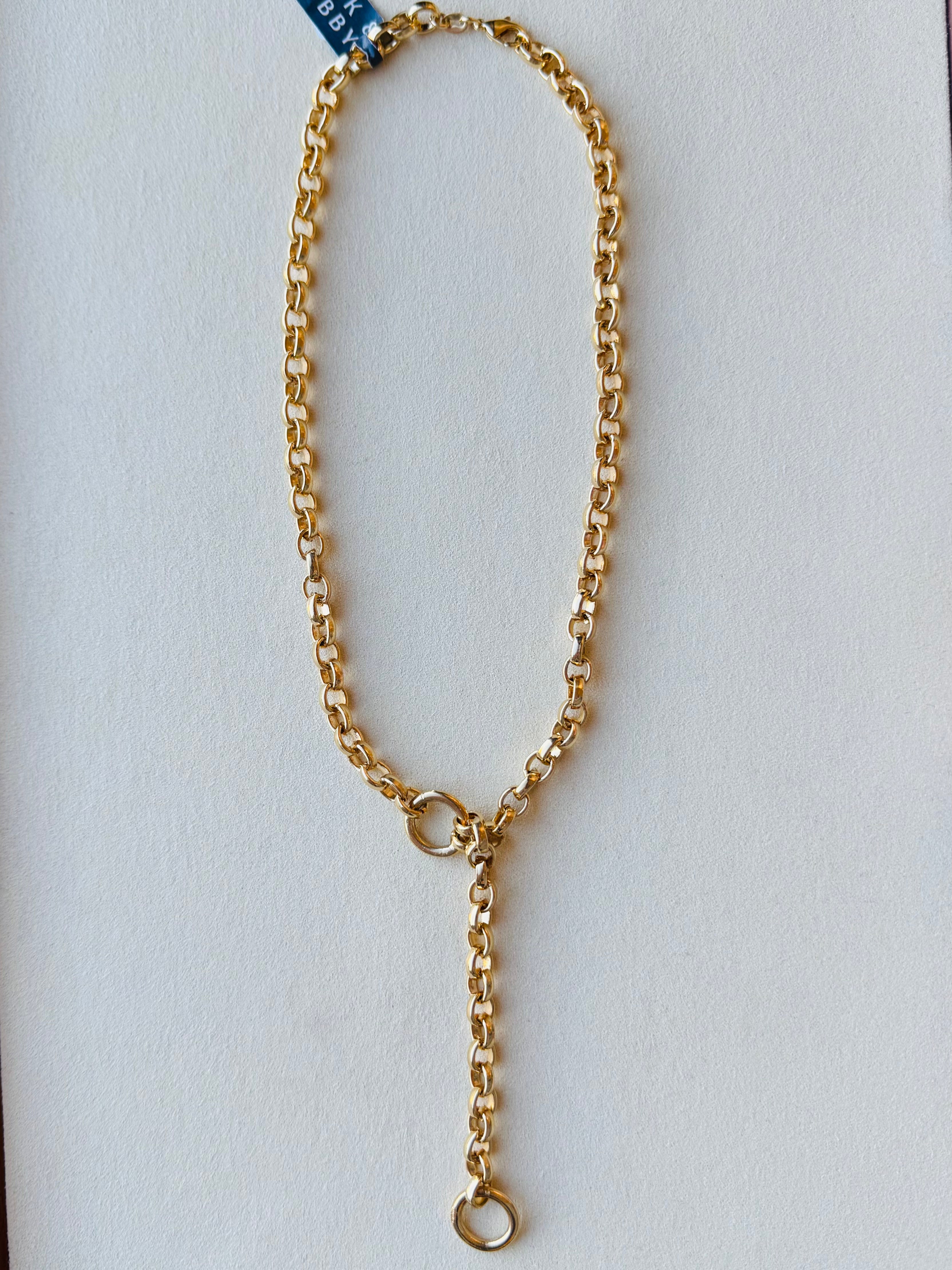 Mink & Bobby Gold Chain Necklace with Drop Pendant