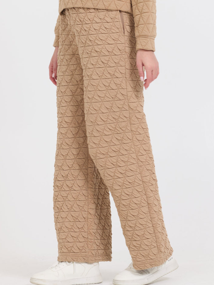 Vintage Havana Caramel Quilted Flare Sweatpant B12432