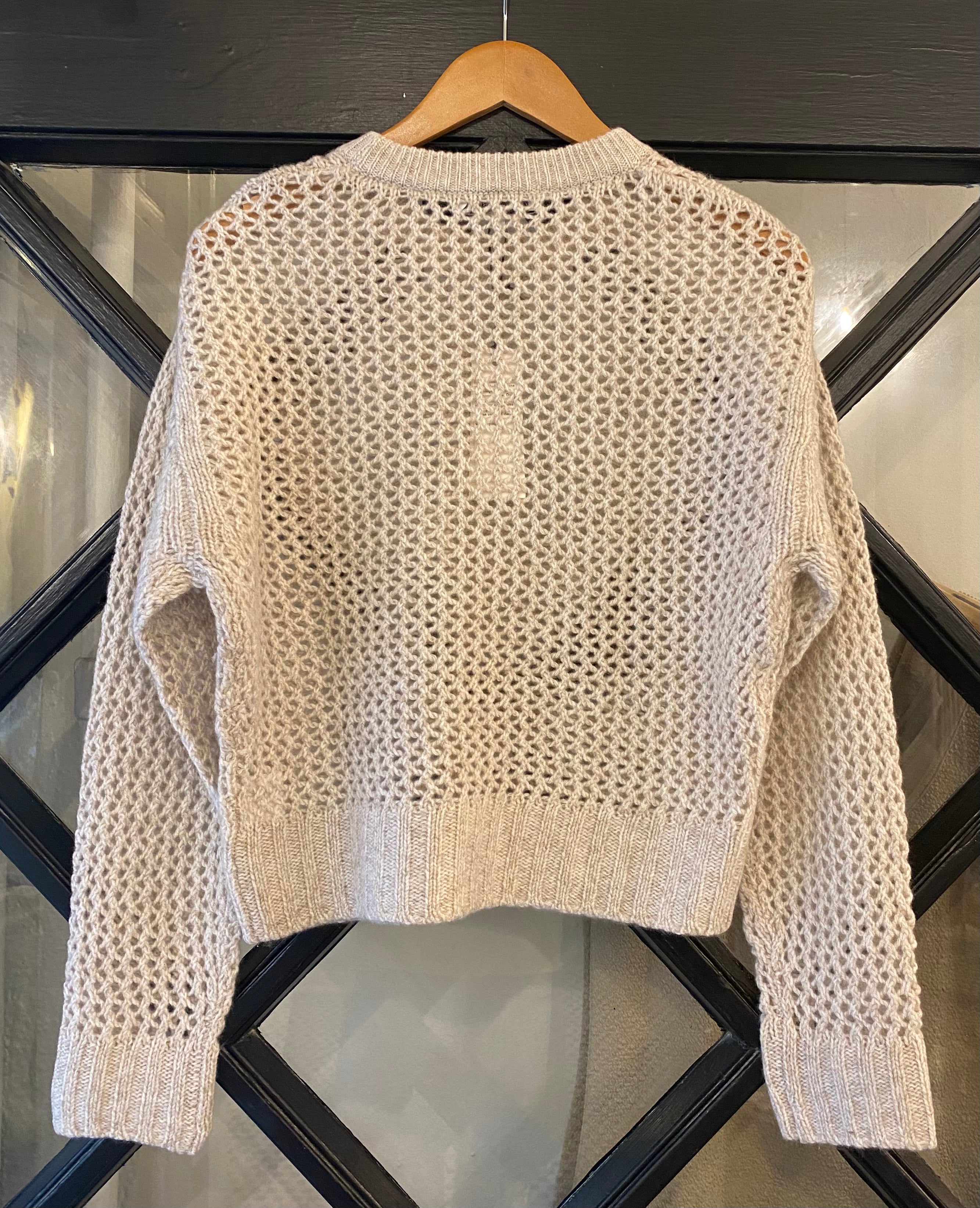 White + Warren Cashmere Marled Mesh Crewneck Sandwisp Combo 20829