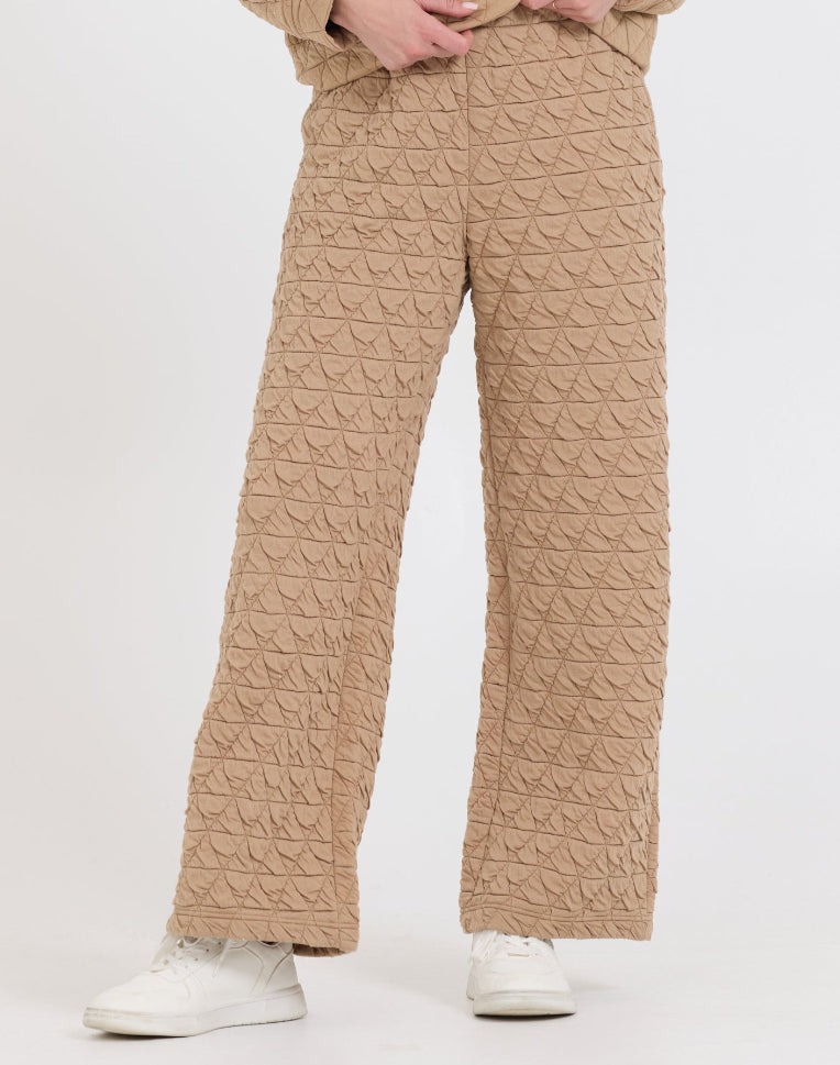 Vintage Havana Caramel Quilted Flare Sweatpant B12432