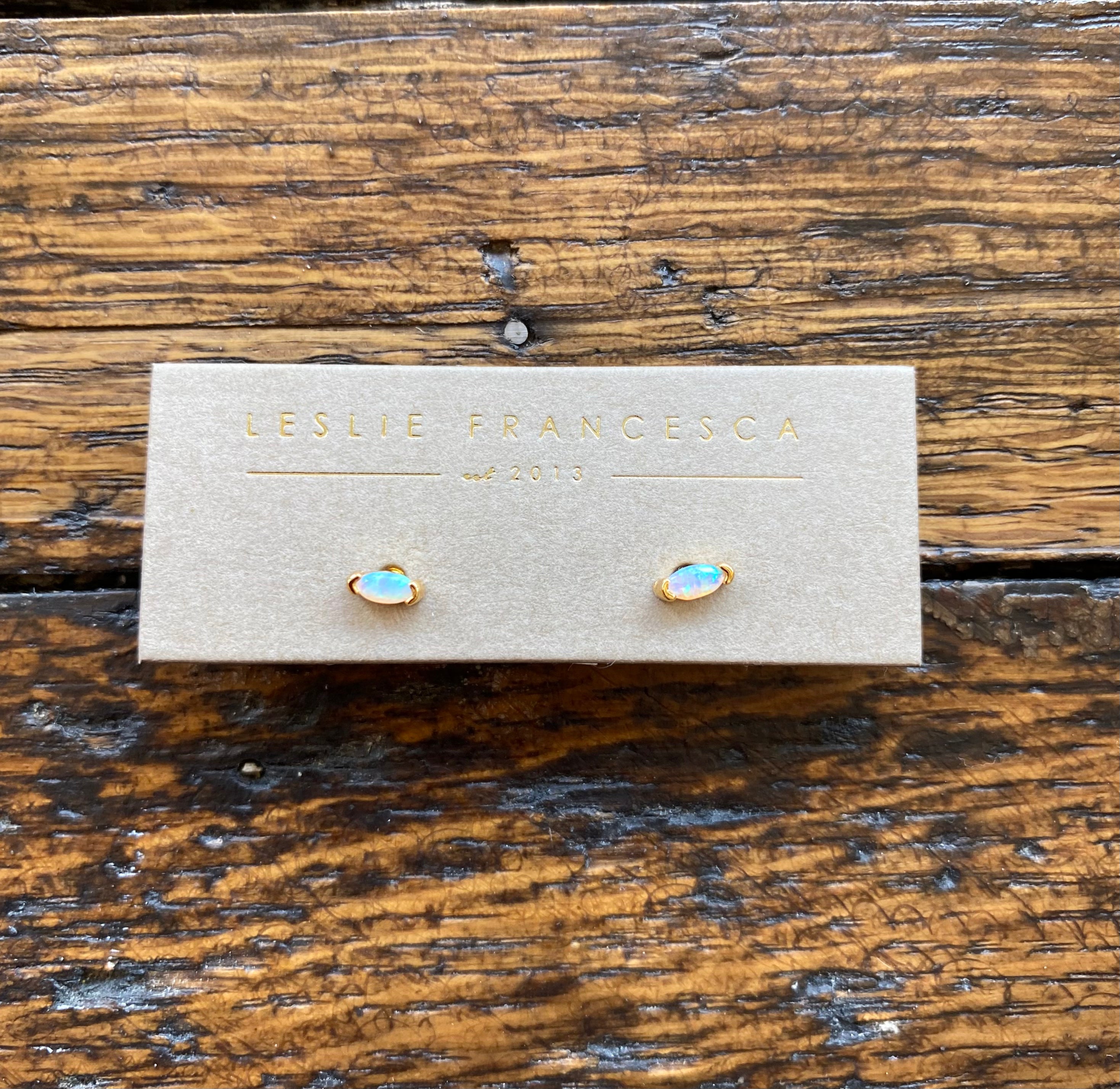 Leslie Franesca Mini Bar Opal Studs