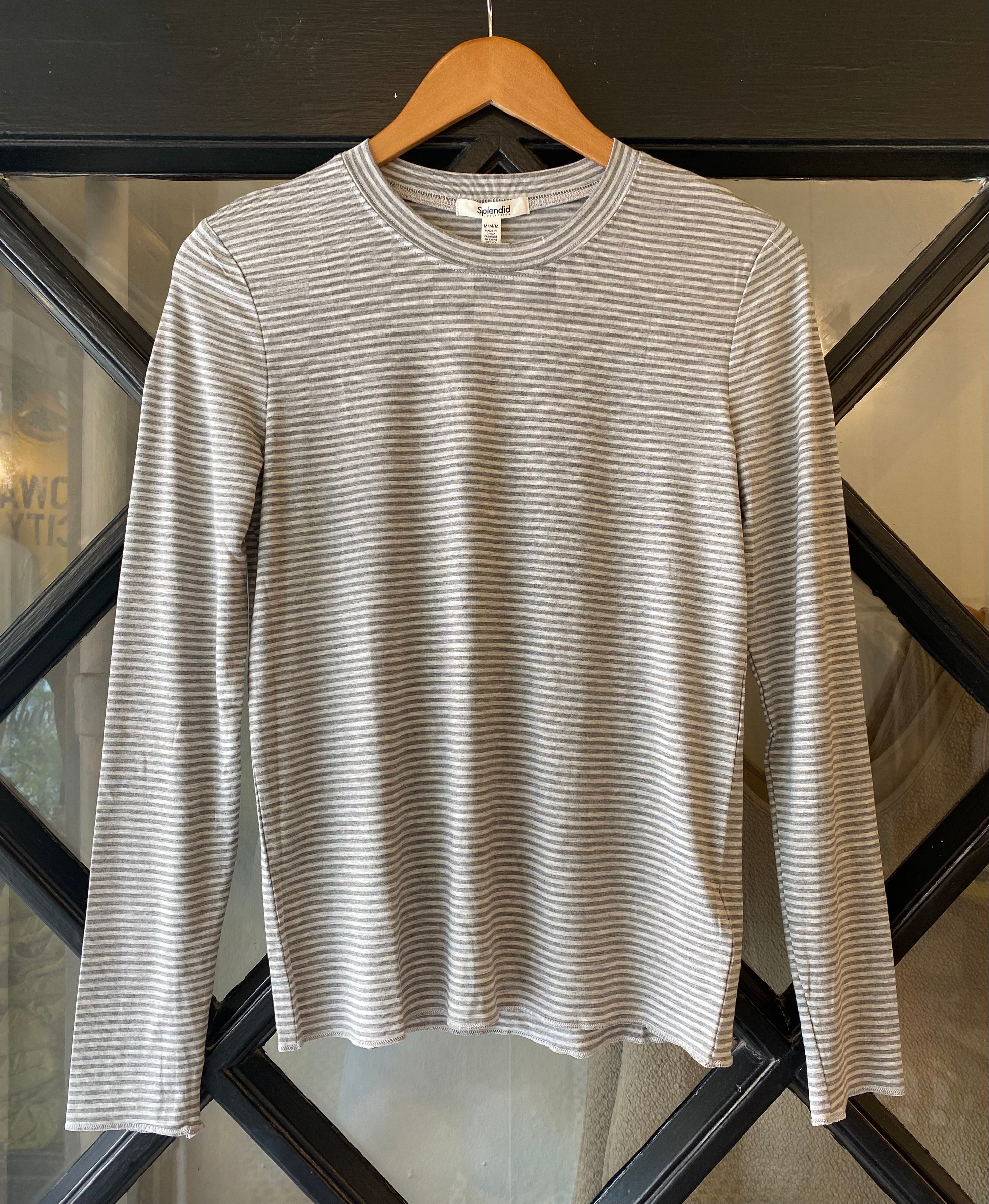 Splendid Bamboo Long Sleeve Striped Tee RF3K541