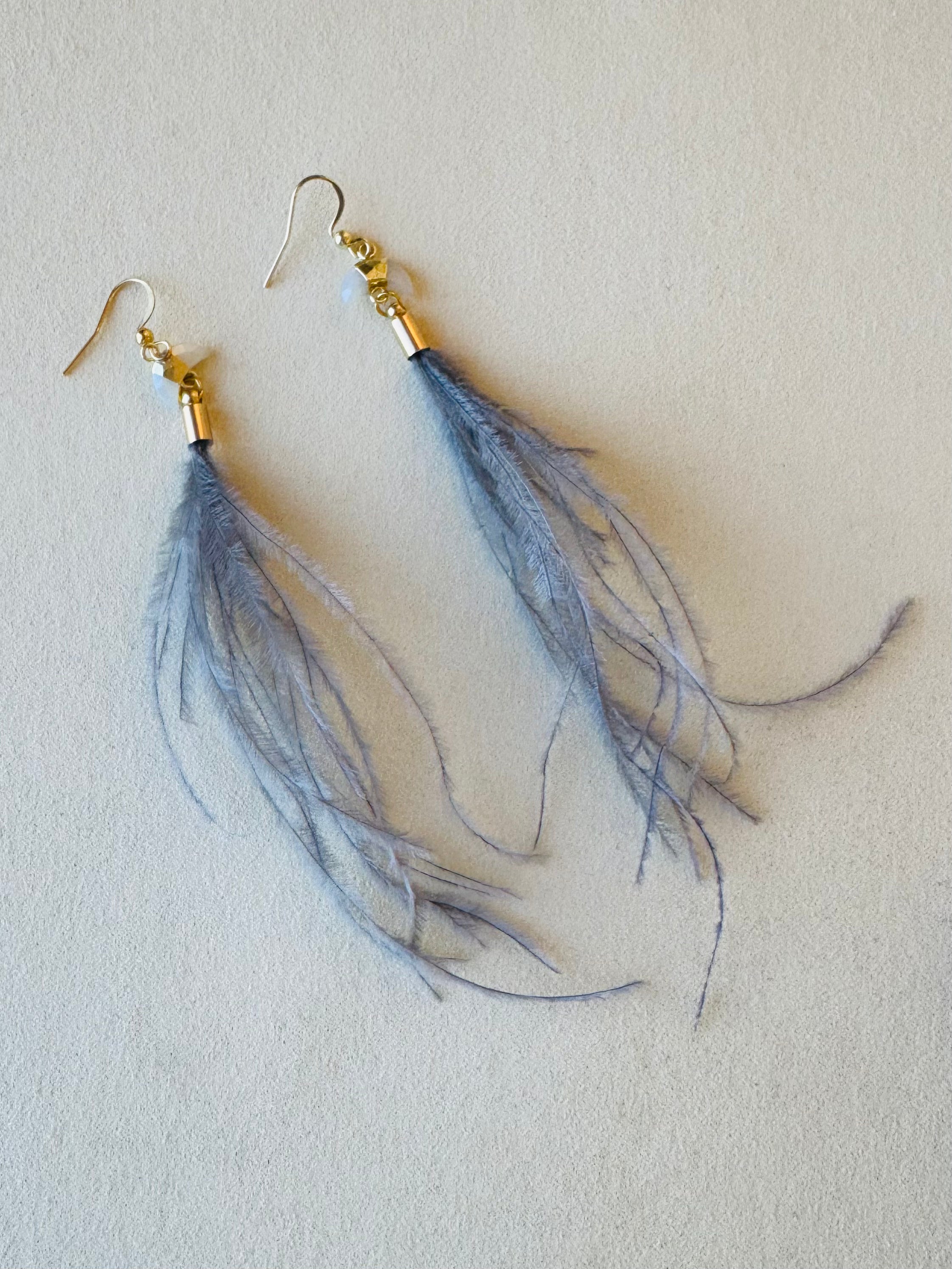 Mink & Bobby Feather Earrings