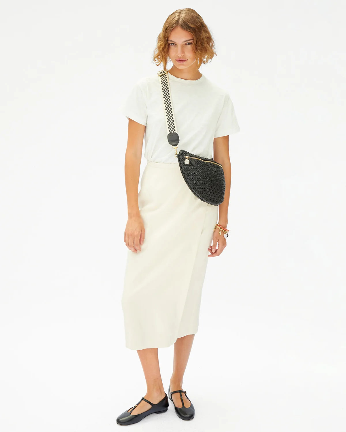 Clare V. Adjustable Crossbody Strap Checkered 100102