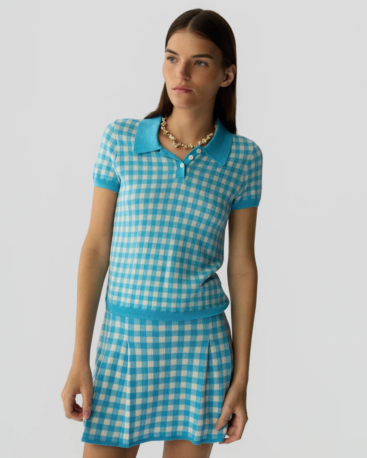 Guest in Residence Gingham Shrunken Polo
