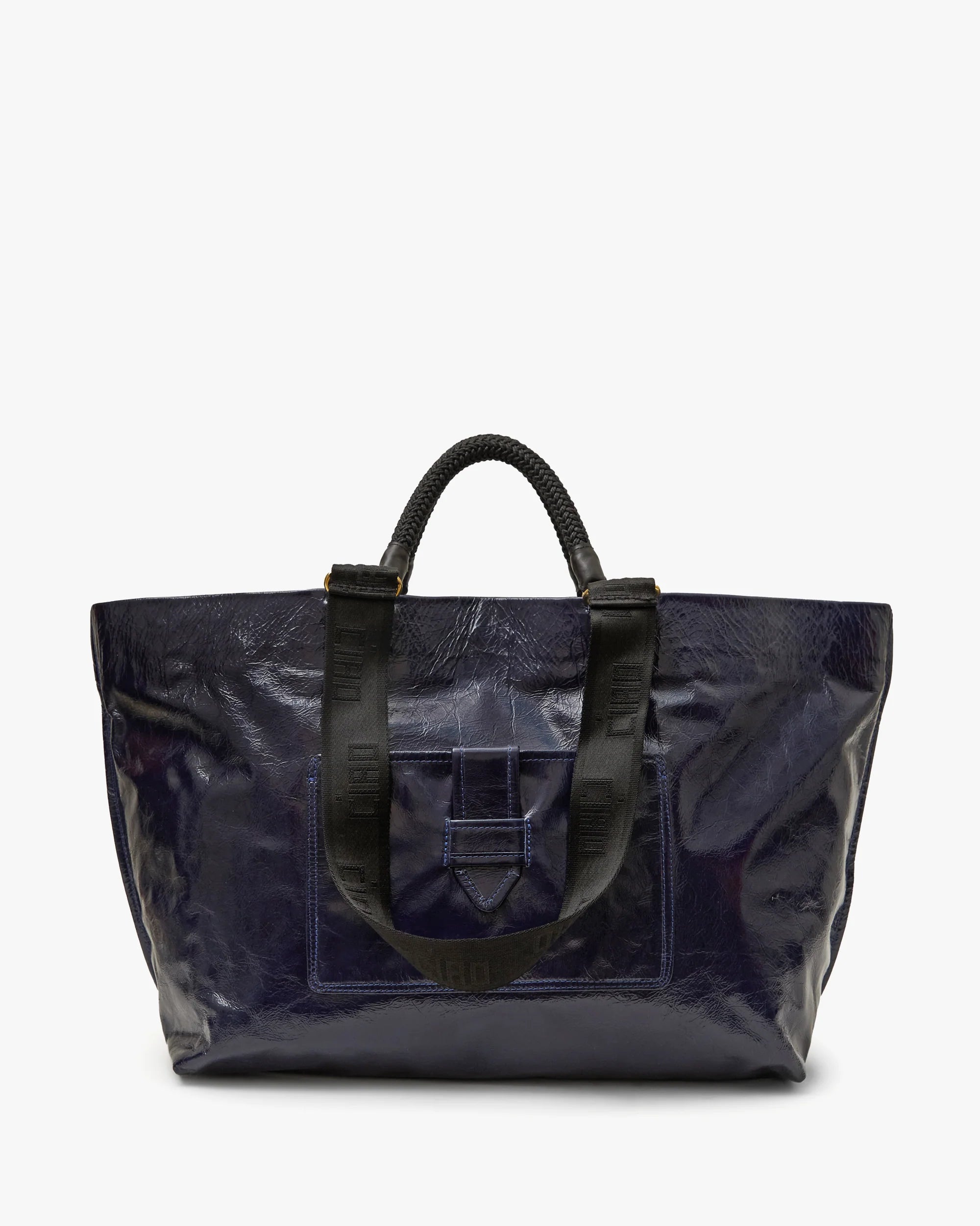 Clare V Grande Bateau Tote - Twilight Crinkle Patent HB-TT-LM-100059