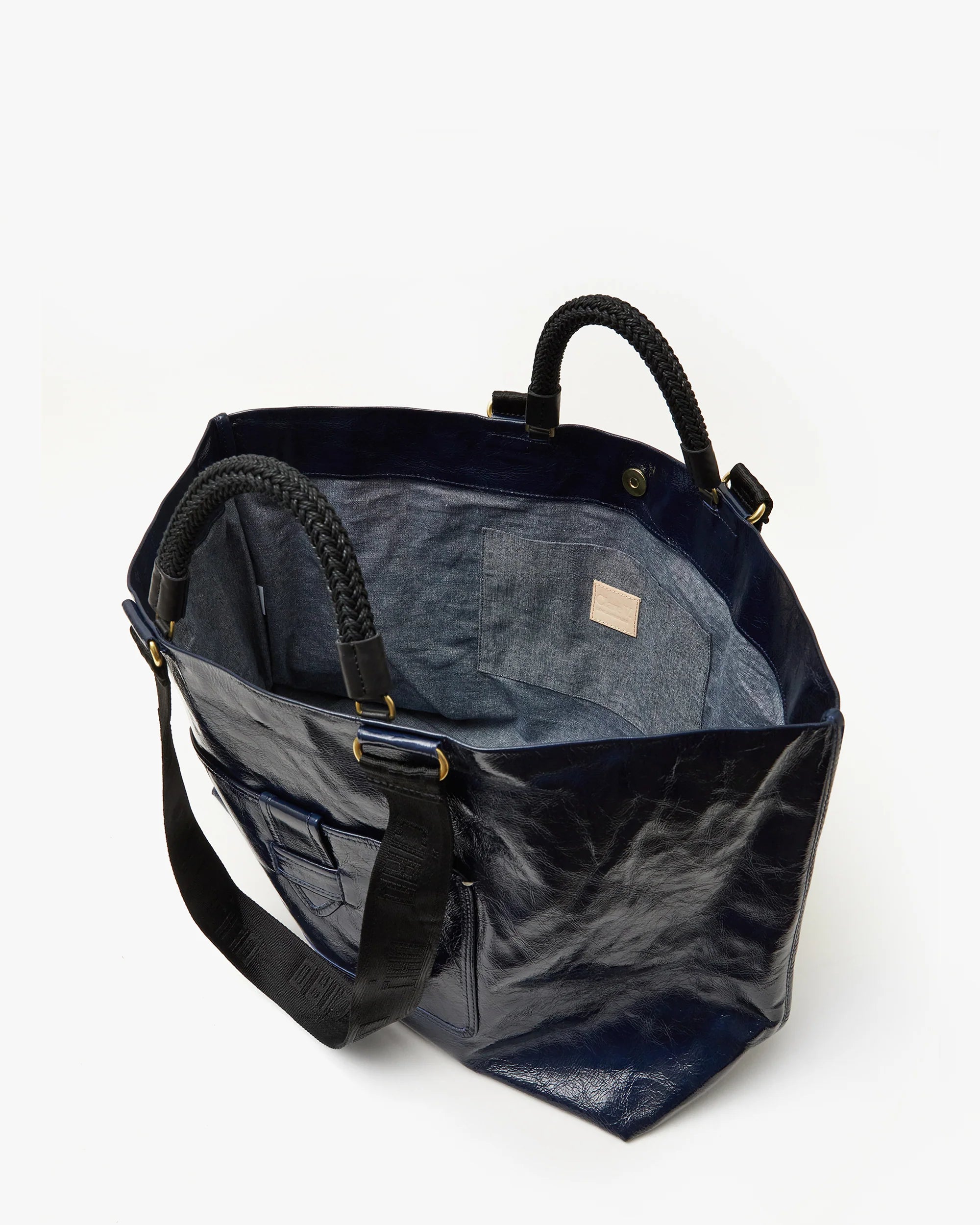 Clare V Grande Bateau Tote - Twilight Crinkle Patent HB-TT-LM-100059