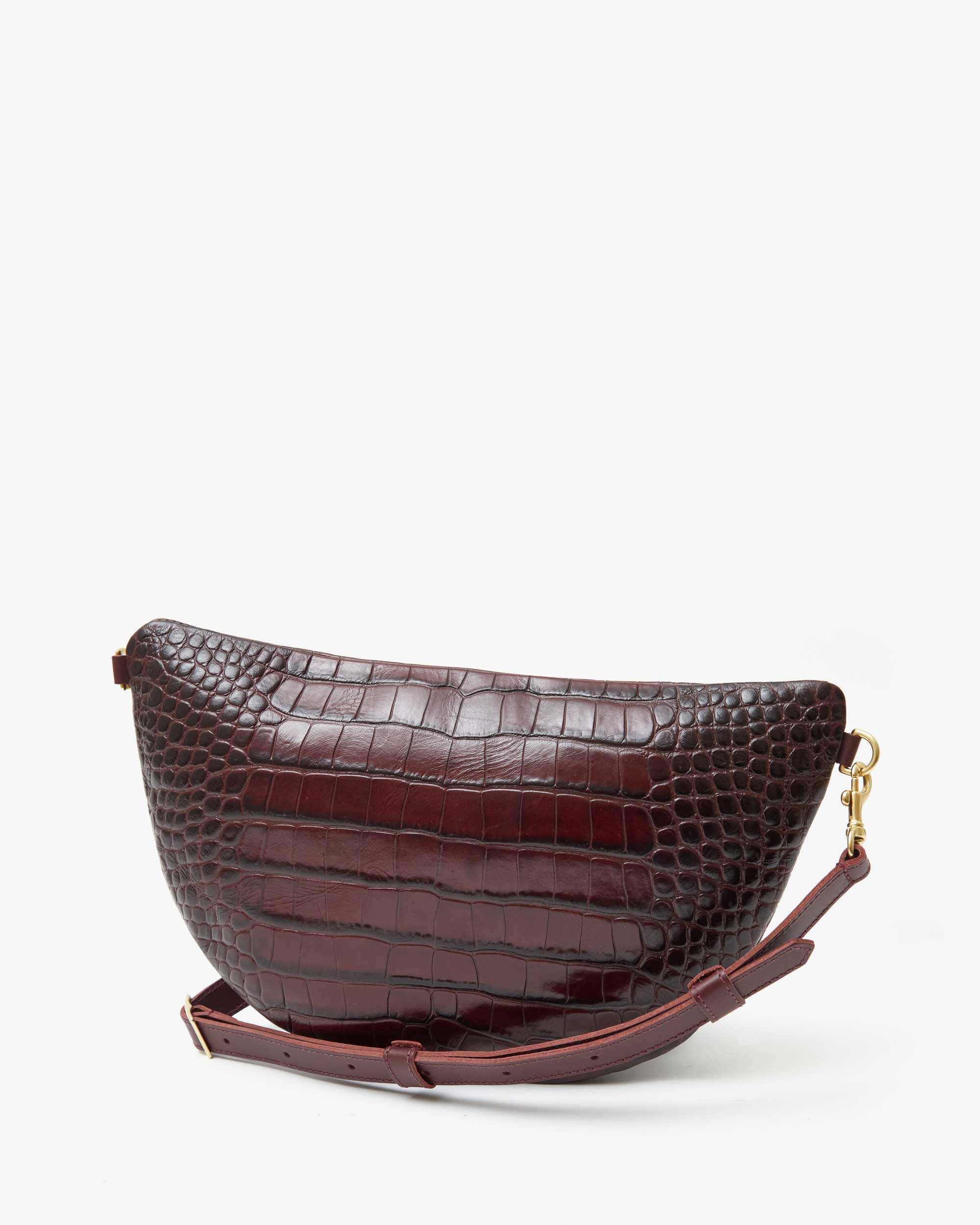 Clare V Grande Fanny Bordeaux Autumn Croco HB-FP-GF-100126