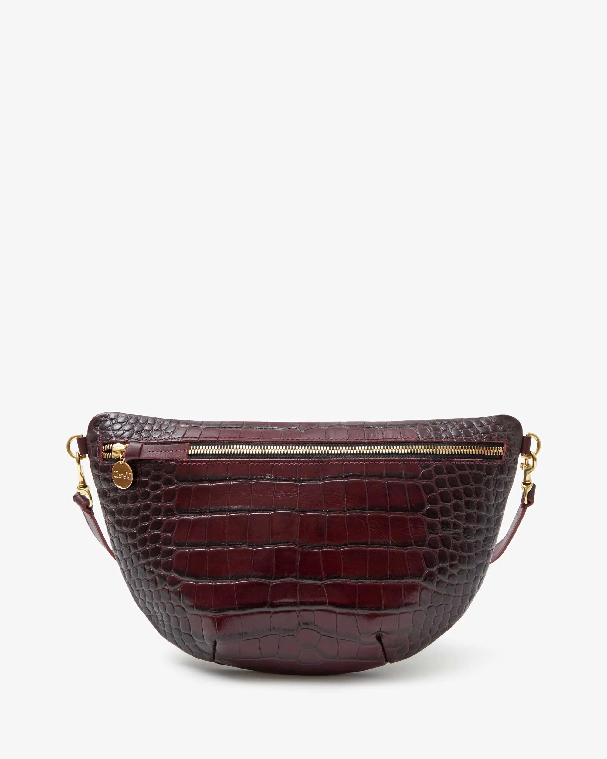 Clare V Grande Fanny Bordeaux Autumn Croco HB-FP-GF-100126