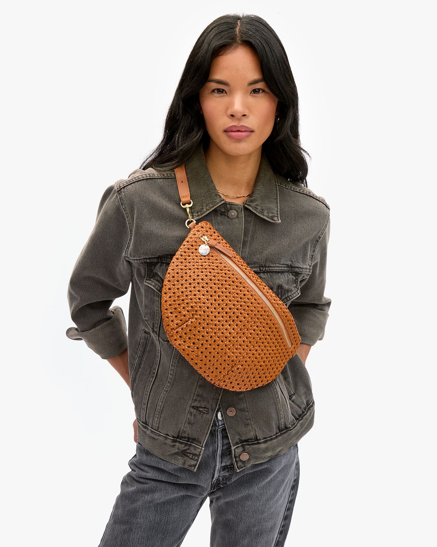 Clare V Grande Fanny Rattan Tan HB-FP-GF-100117