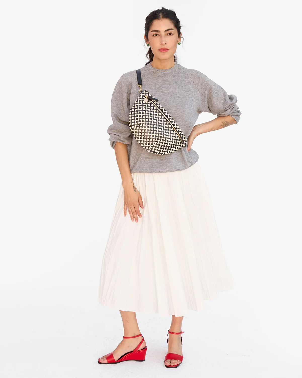 Clare V. Grande Fanny Woven Checker 100045