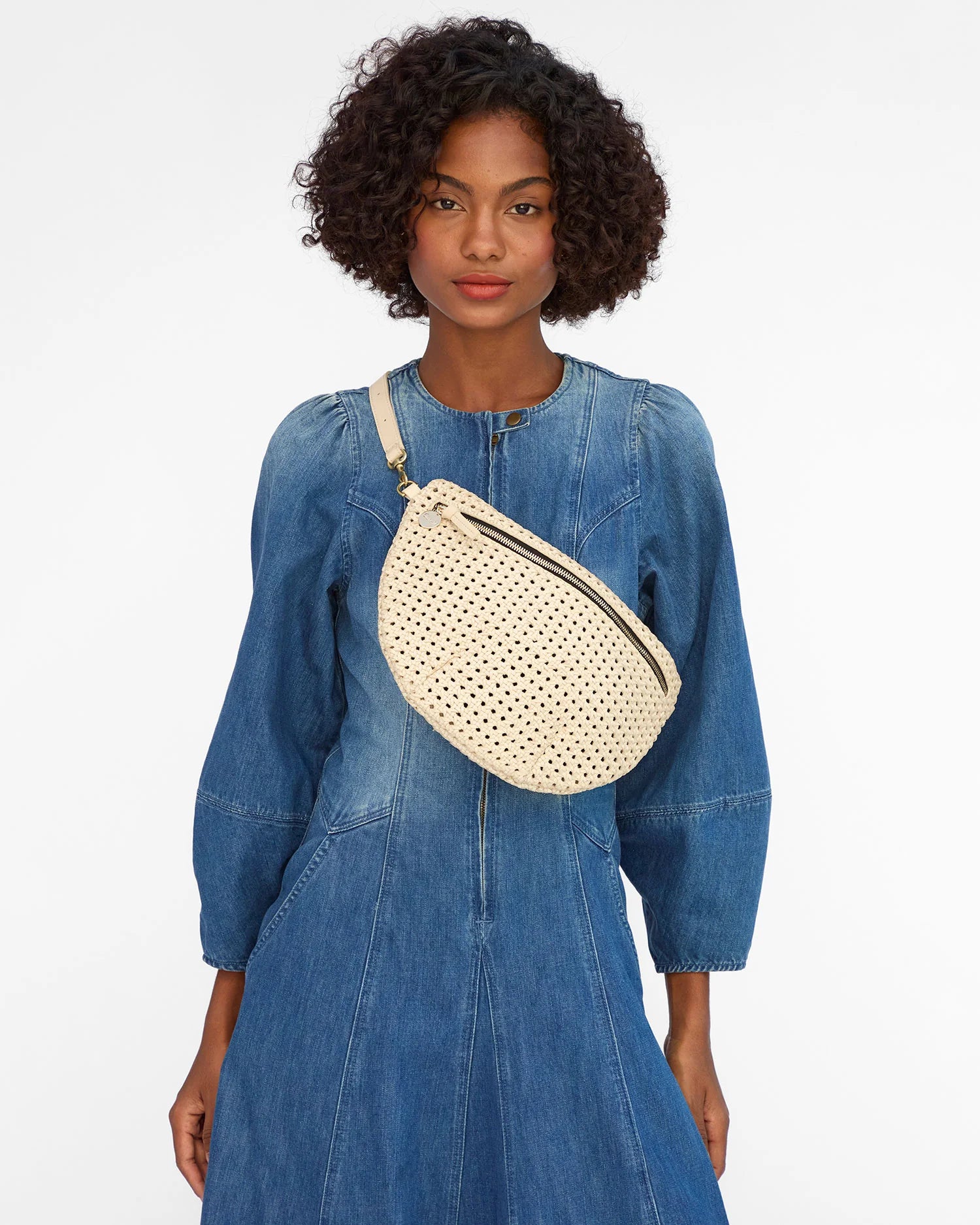 Clare V. Grande Fanny Rattan Cream HB-FP-GF-100069