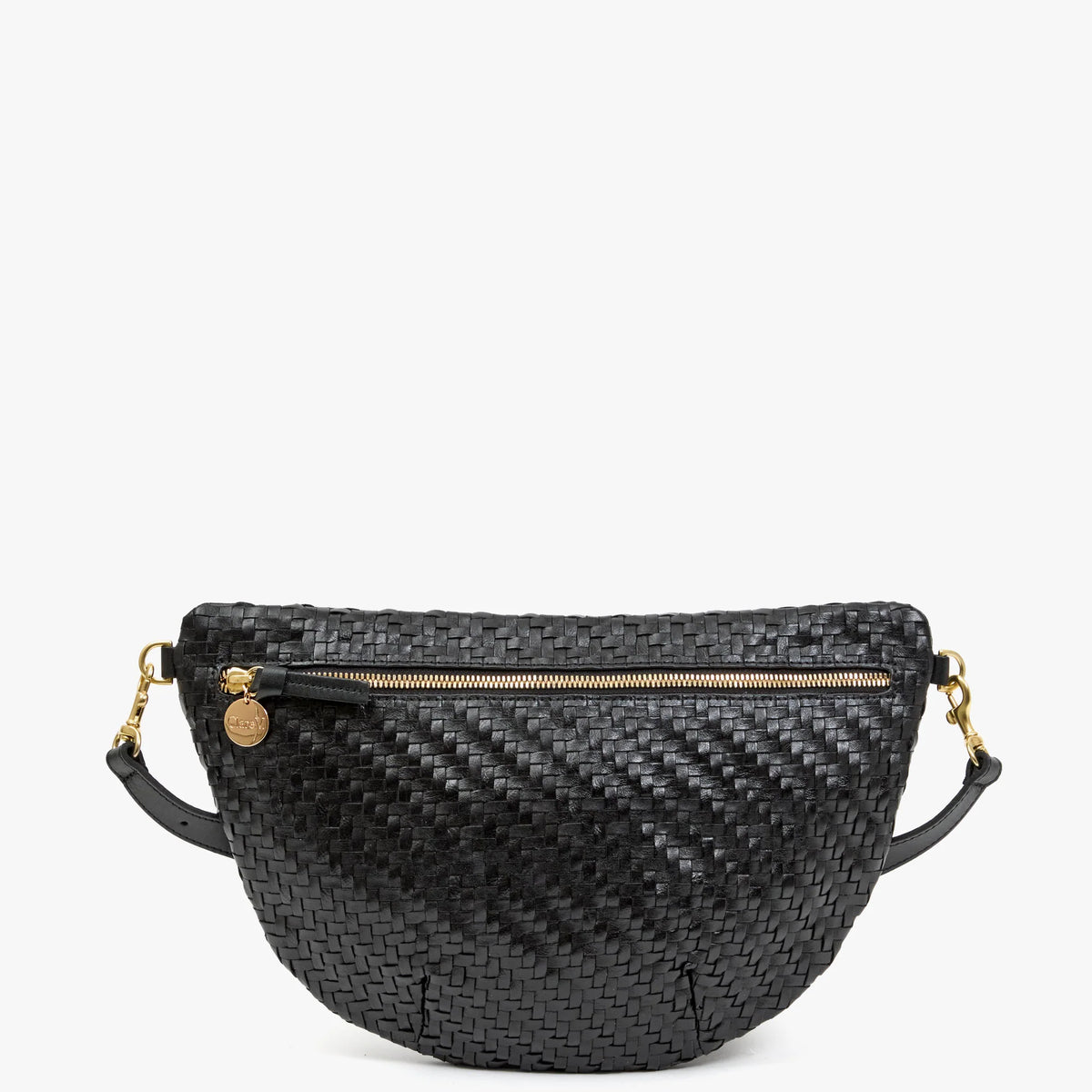 Clare V Grande Fanny Woven Zig Zag Black HB-FP-GF-100071
