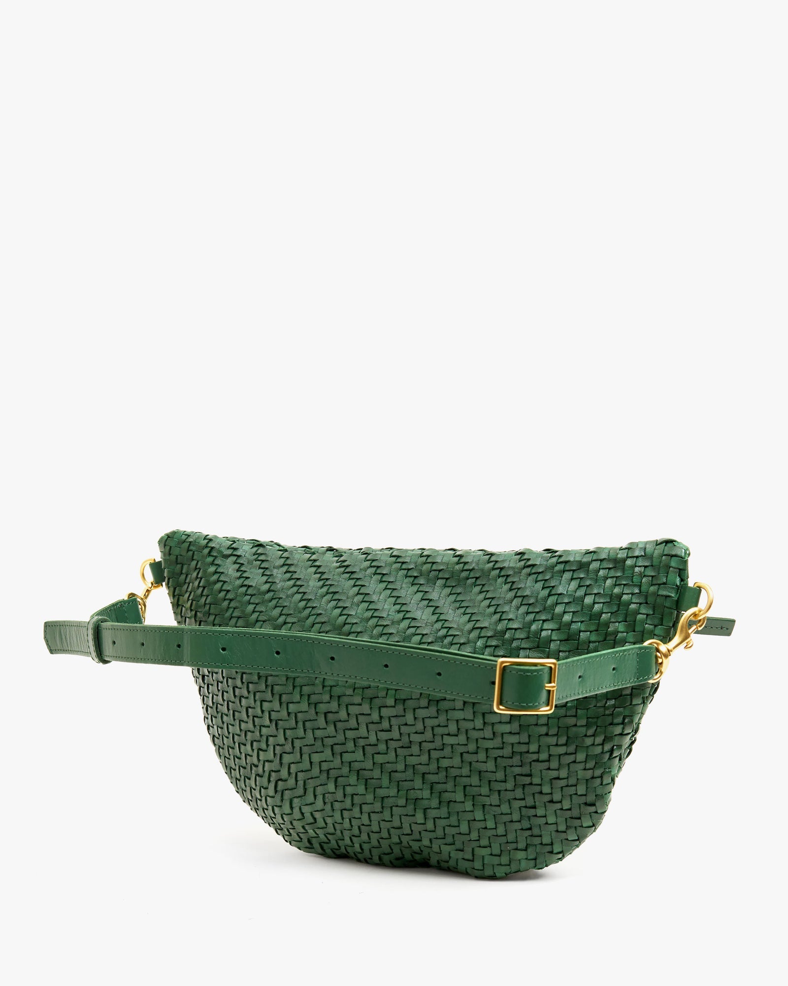 Clare V Grande Fanny Evergreen Woven Zig Zag HB-FP-GF-100100